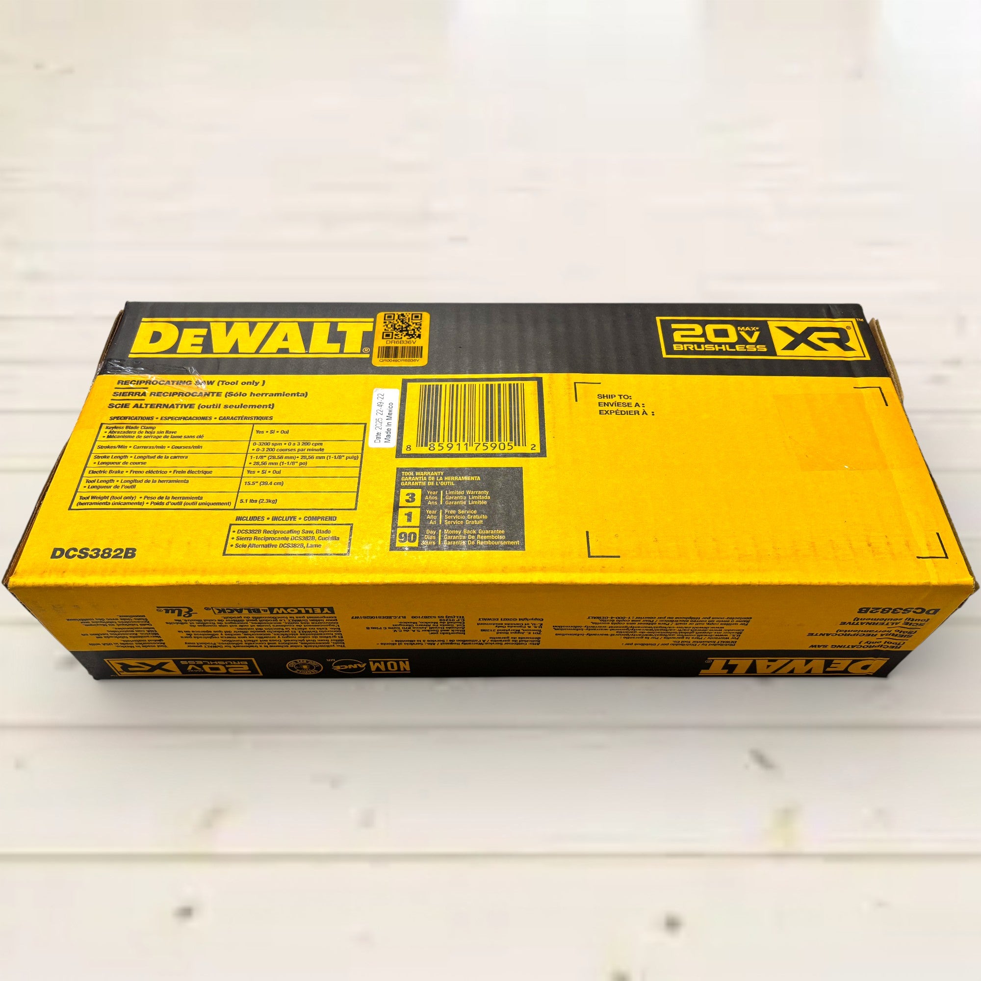 DEWALT (DCS382B) 20V MAX Cordless Brushless Reciprocating Saw (Tool Only)