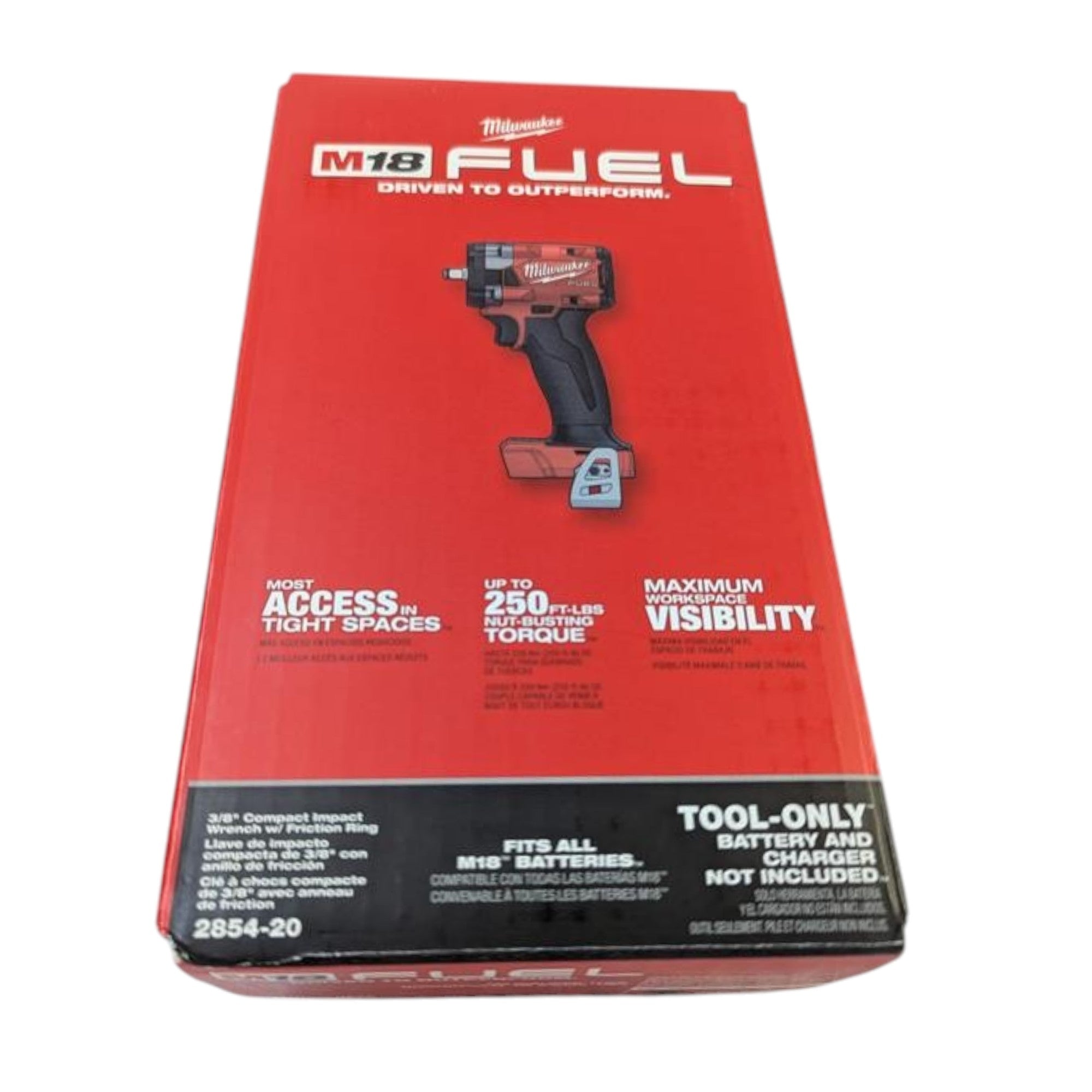 Milwaukee (2854-20) M18 FUEL GEN-3 18V Lithium-Ion Brushless Cordless 3/8 in. Compact Impact Wrench with Friction Ring (Tool-Only)