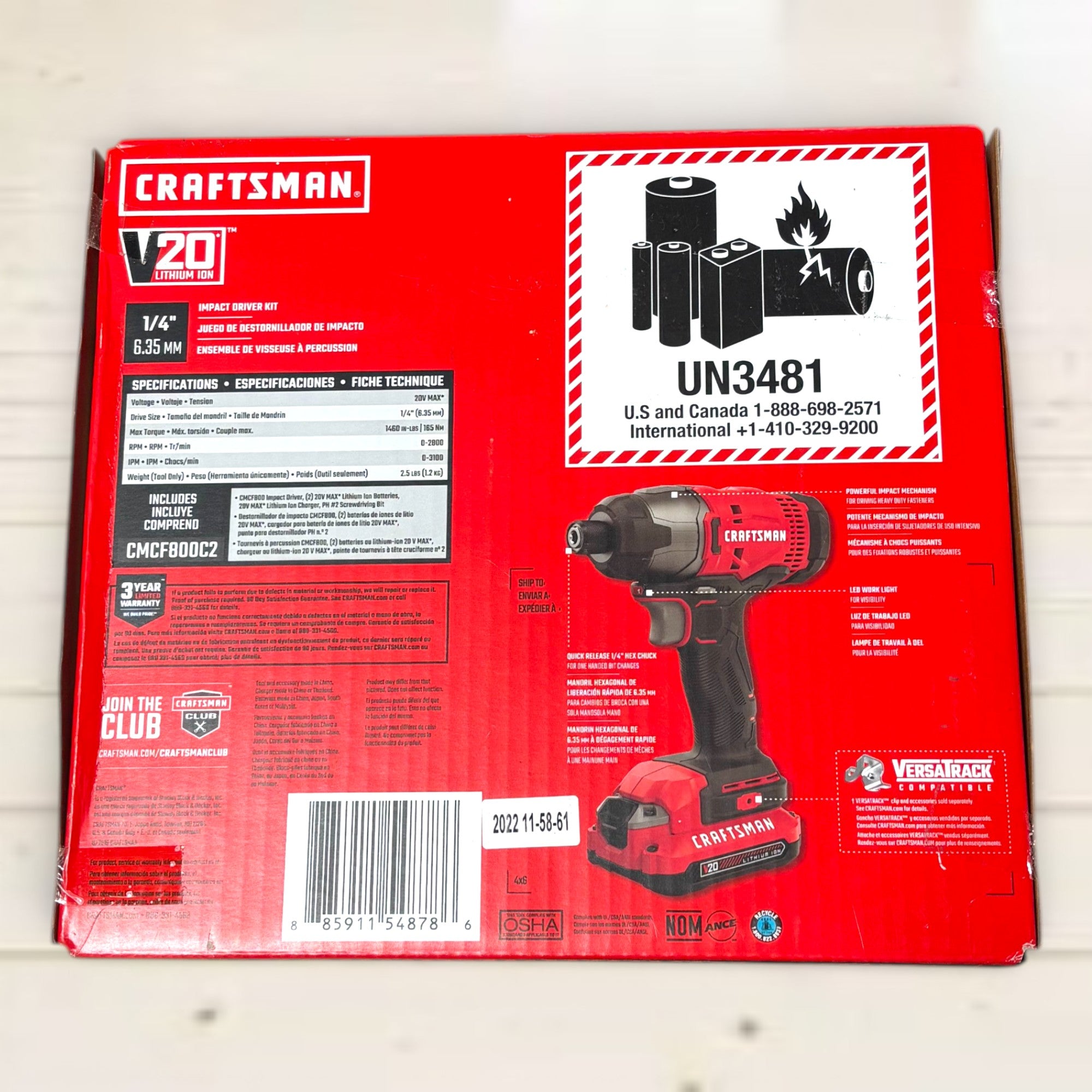 Craftsman (CMCF800C2) V20 20-volt max Cordless Impact Driver (Battery Included and Charger Included)