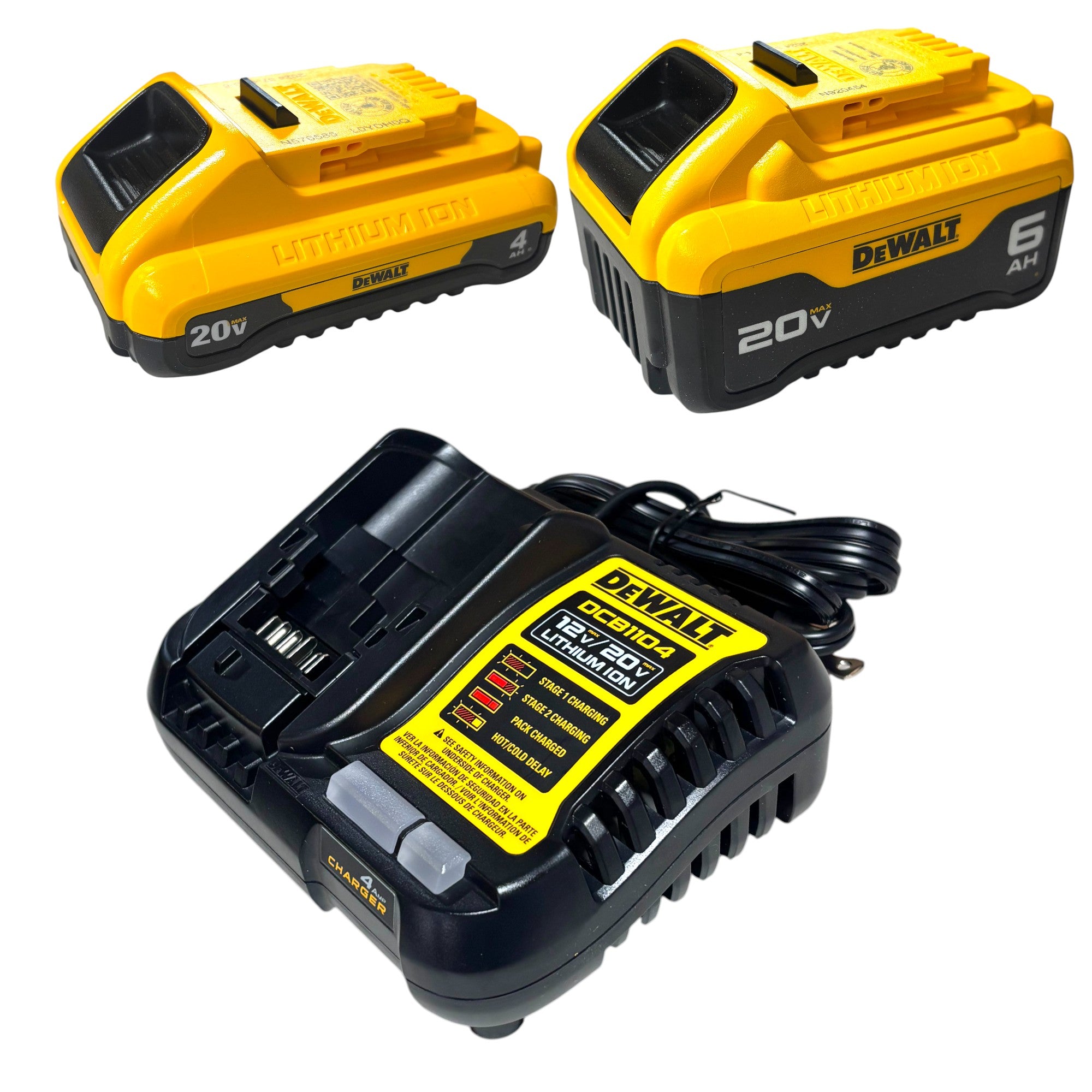 DEWALT (DCB2460C) 20V MAX Lithium-Ion 6.0Ah and 4.0Ah Battery and Charger Starter Kit