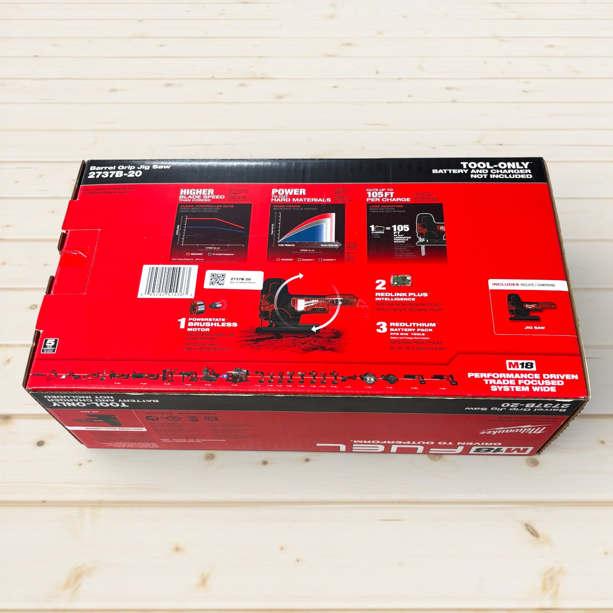 Milwaukee (2737B-20) M18 FUEL 18V Lithium-Ion Brushless Cordless Barrel Grip Jig Saw (Tool Only)