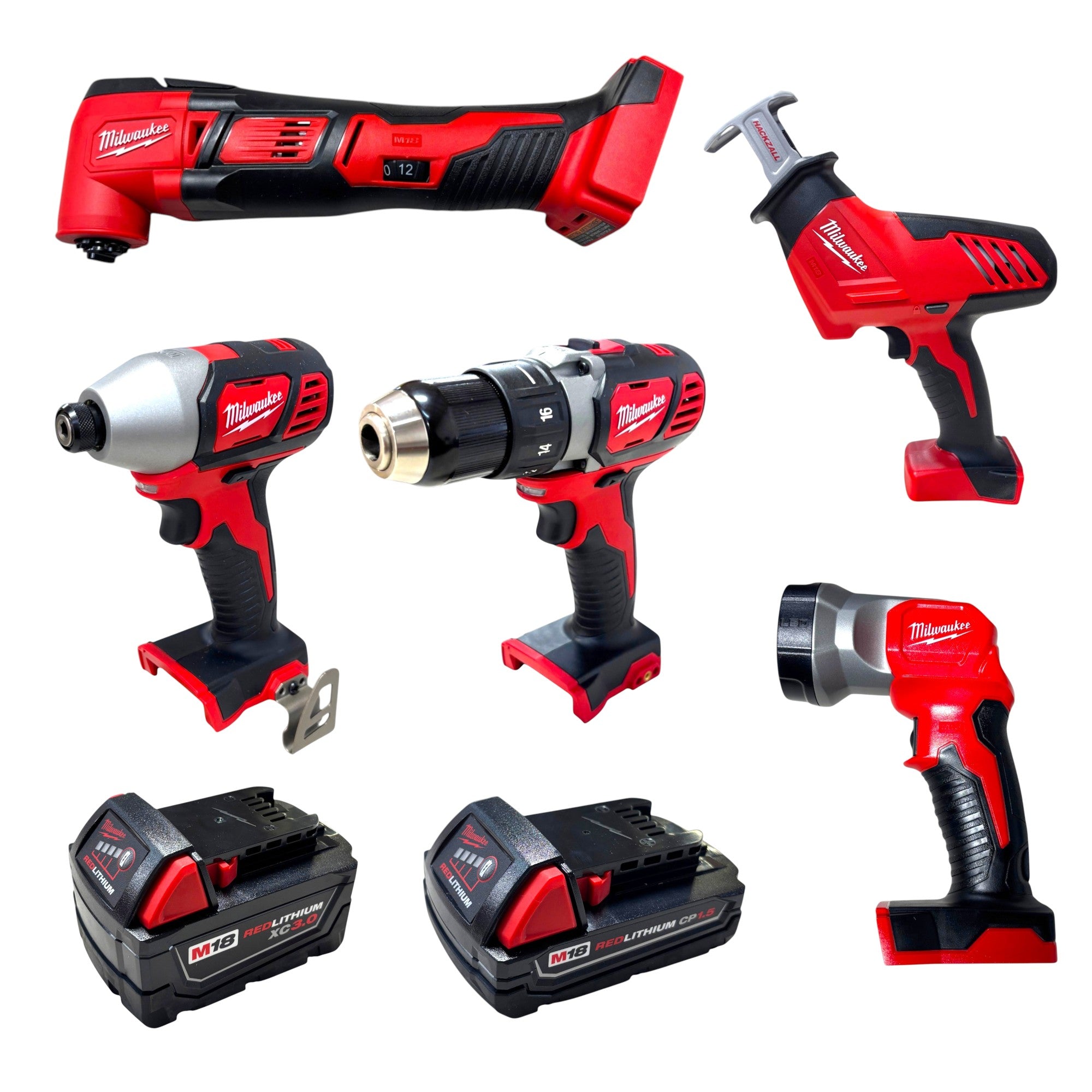 Milwaukee (2694-25) M18 18V Lithium-Ion Cordless Combo Kit (5-Tool) with (2) Batteries, Charger and Tool Bag