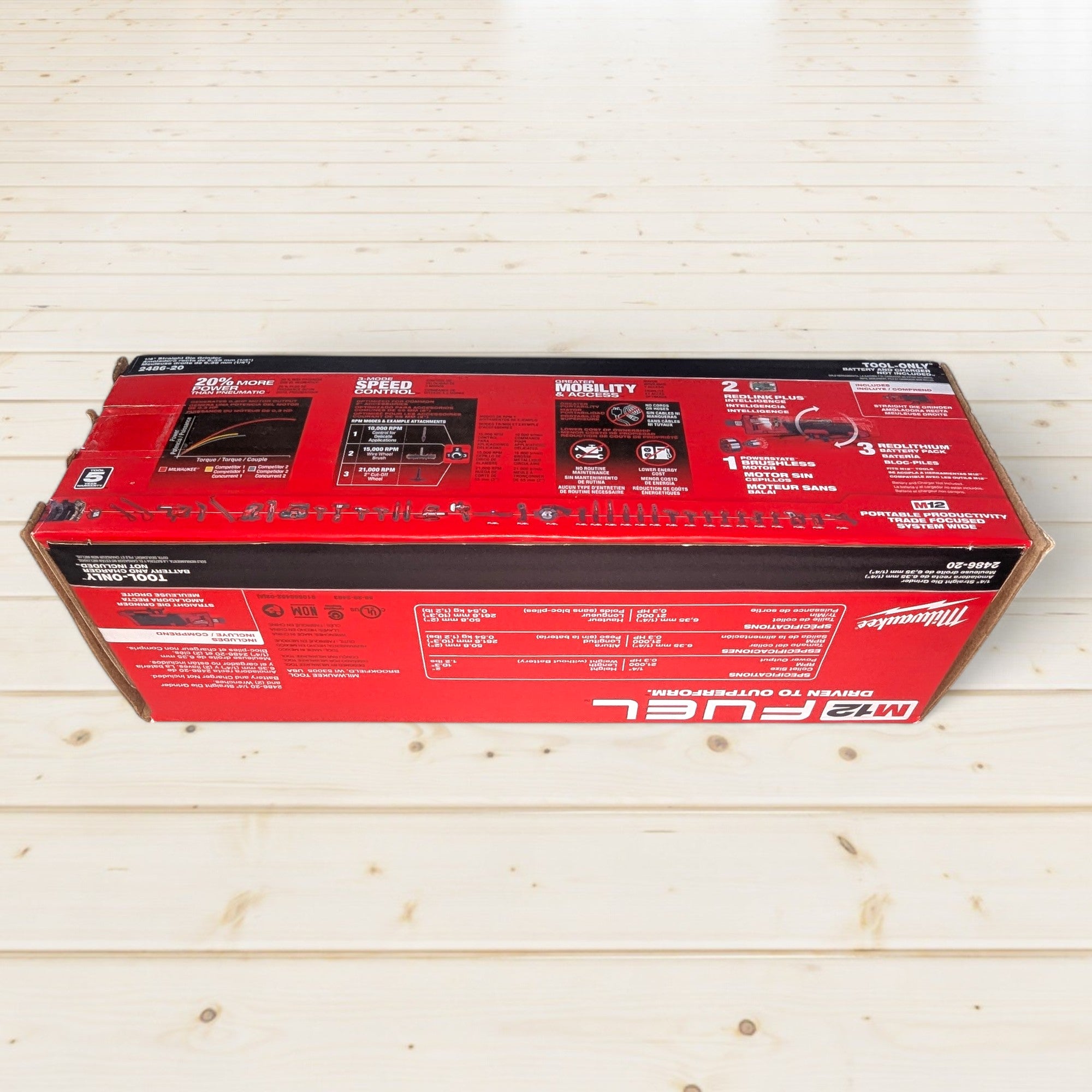 Milwaukee (2486-20) M12 FUEL 12V Lithium-Ion Brushless Cordless 1/4 in. Straight Die Grinder (Tool-Only)