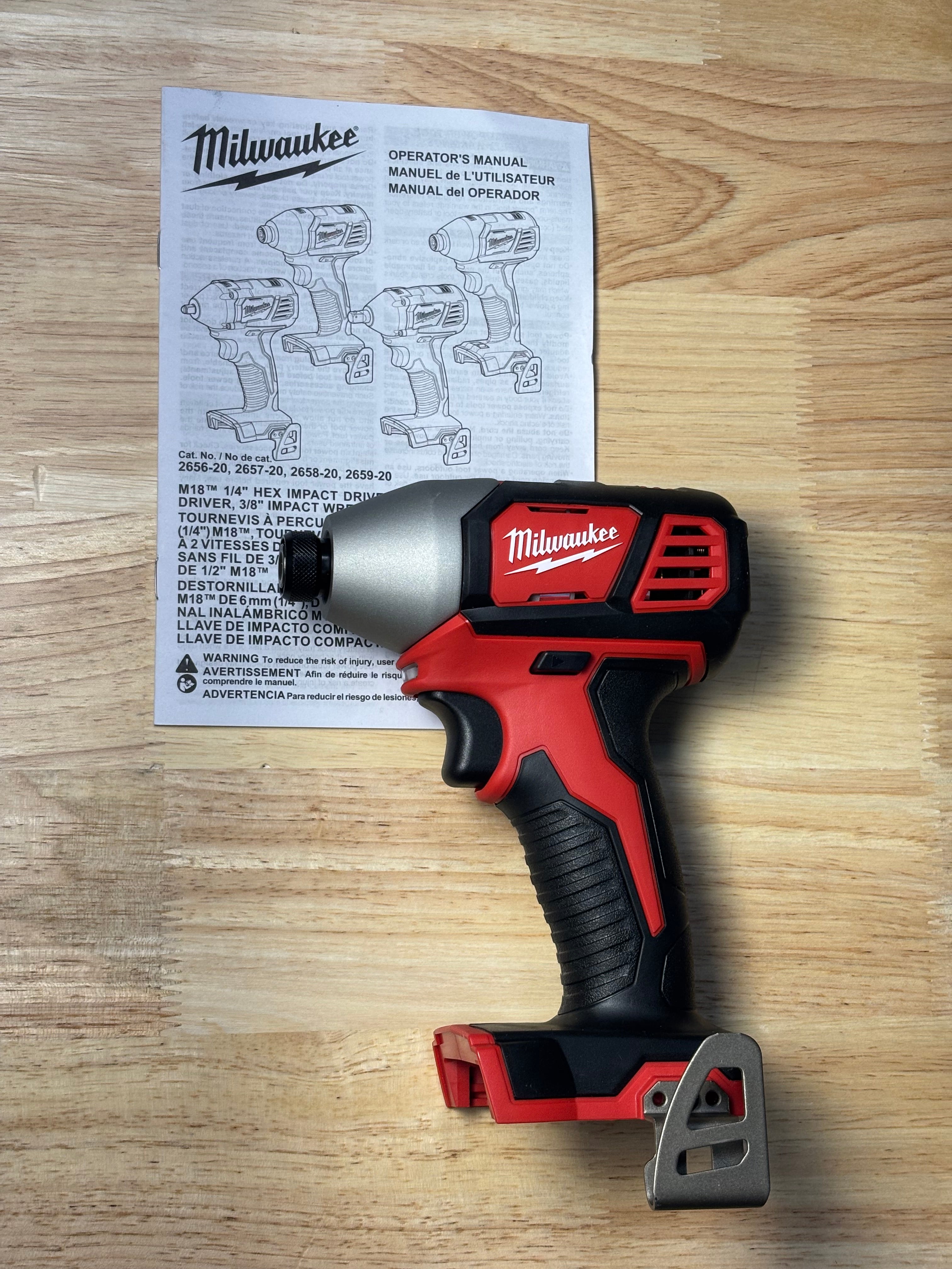 Milwaukee (2656-20) M18 18V Lithium-Ion Cordless 1/4 in. Hex Impact Driver - genuine, brand new in secure, non-retail packaging