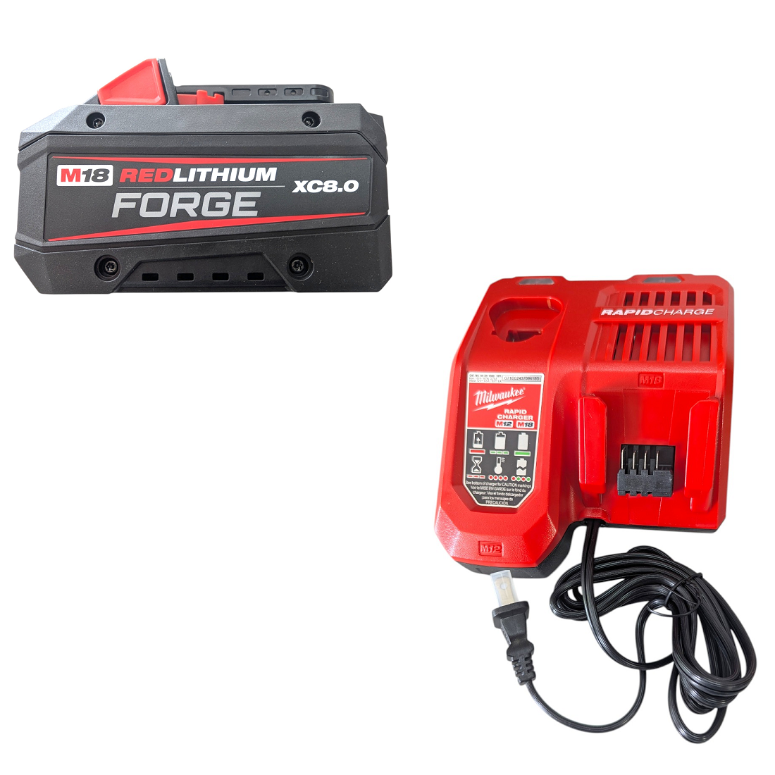 Milwaukee (48-59-1881) M18 18-Volt Lithium-Ion REDLITHIUM FORGE Starter Kit with 8.0Ah Battery and Rapid Charger