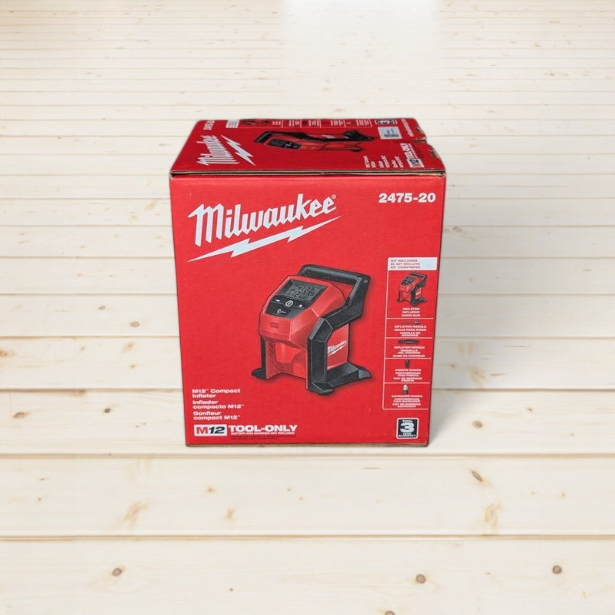 Milwaukee (2475-20) M12 12-Volt Lithium-Ion Cordless Electric Portable Inflator (Tool-Only)