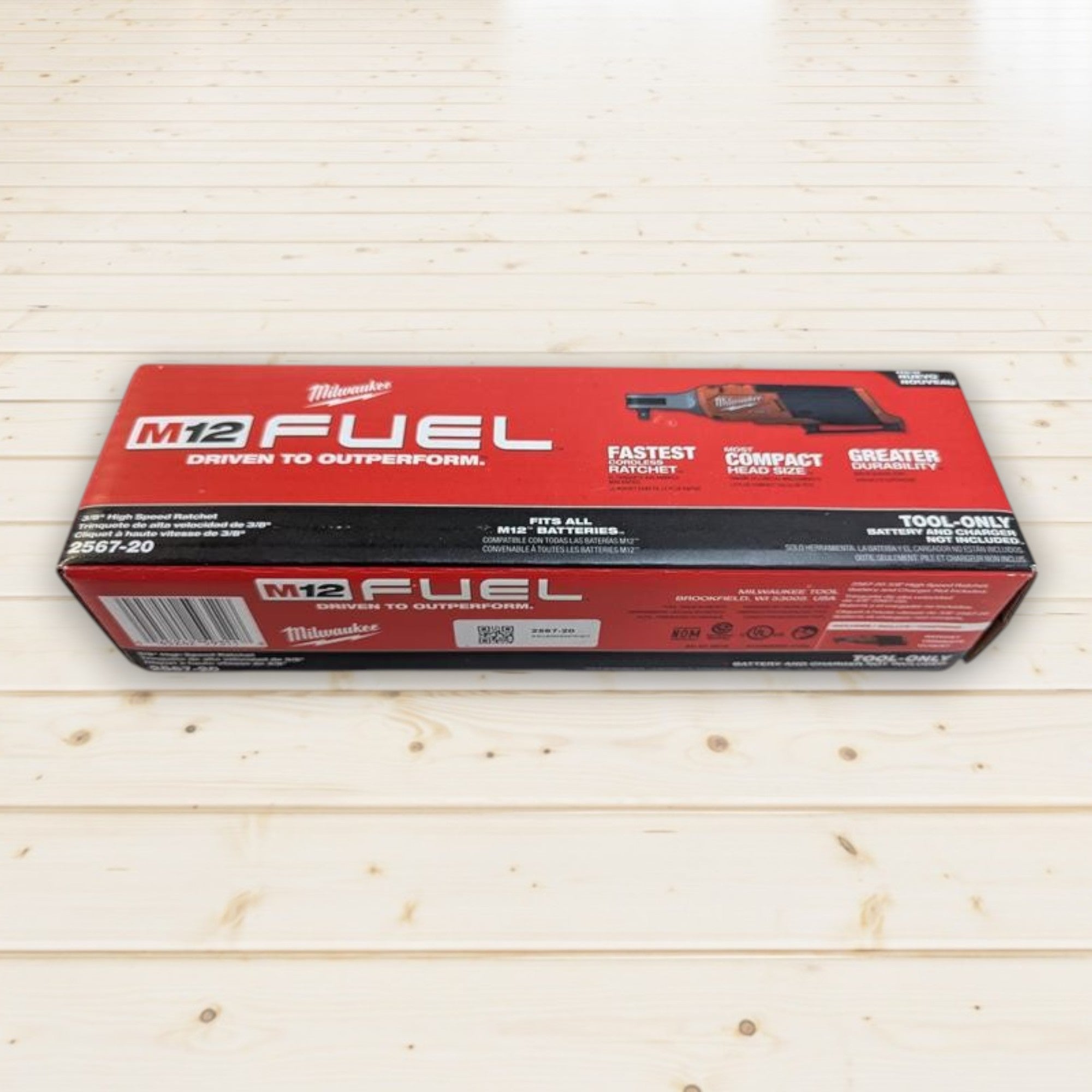 Milwaukee (2567-20) M12 FUEL 12-Volt Lithium-Ion Brushless Cordless High Speed 3/8 in. Ratchet (Tool-Only)