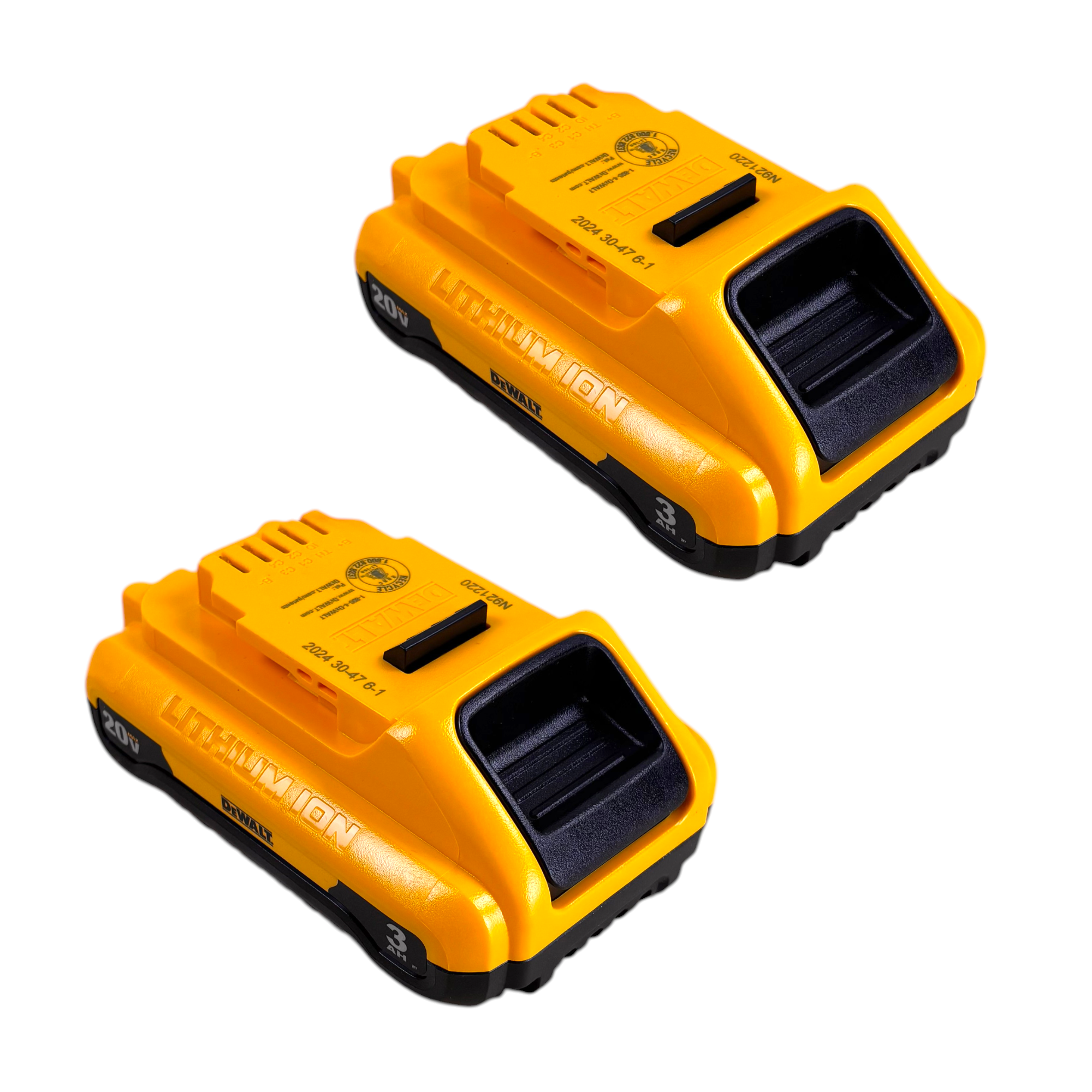 DEWALT (DCB230-2) 20V MAX Compact Lithium-Ion 3.0Ah Battery Pack (2 Pack)