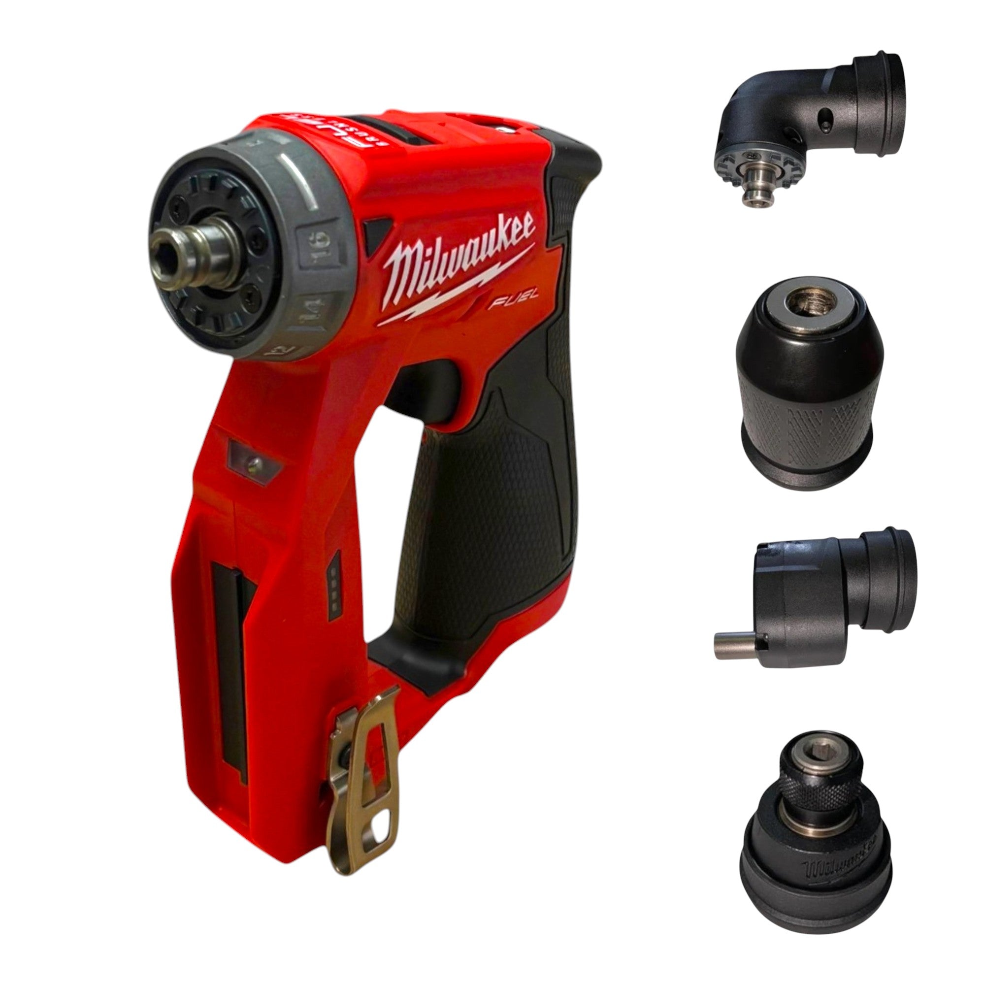 Milwaukee (2505-20) M12 FUEL 12V Lithium-Ion Brushless Cordless 4-in-1 Installation 3/8 in. Drill Driver with 4 Tool Head - genuine, brand new in secure, non-retail packaging