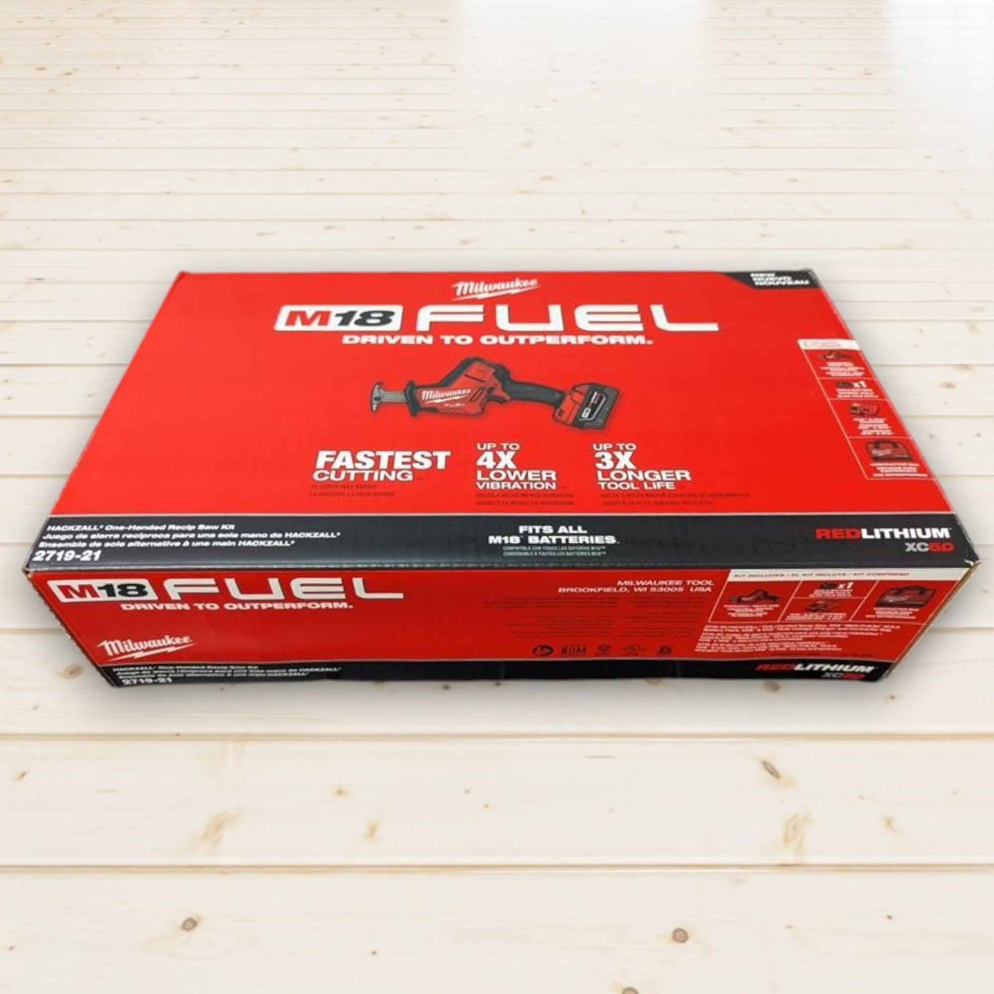 Milwaukee (2719-21) M18 FUEL 18V Lithium-Ion Brushless Cordless HACKZALL Reciprocating Saw Kit W/(1) 5.0Ah Batteries, Charger & Tool Bag