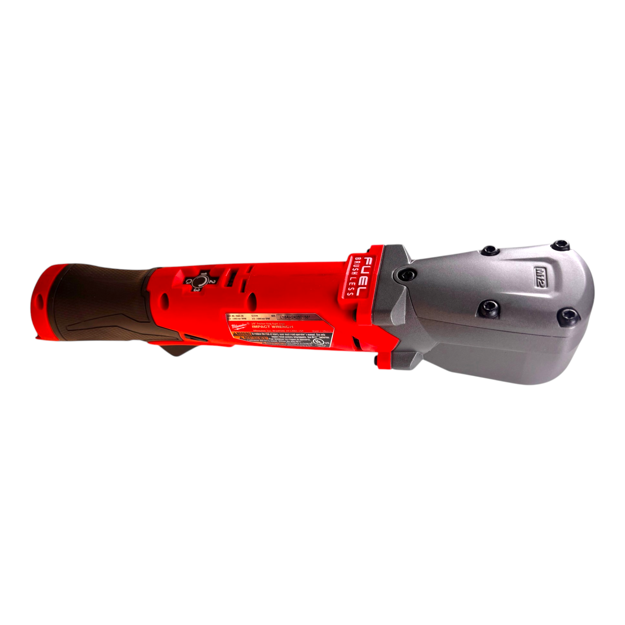 Milwaukee (2564-20) M12 FUEL 12V Lithium-Ion Brushless Cordless 3/8 in. Right Angle Impact Wrench - genuine, brand new in secure, non-retail packaging