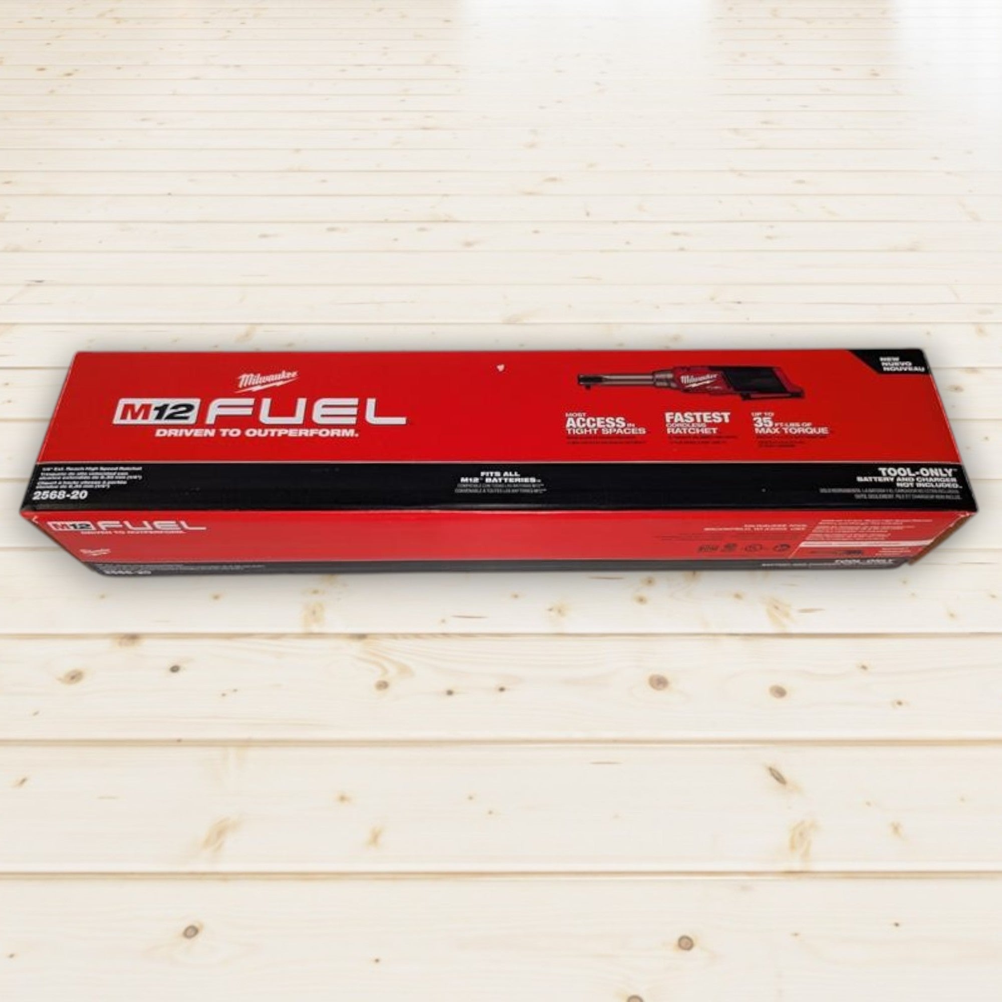 Milwaukee (2568-20) M12 FUEL 12V Lithium-Ion Brushless Cordless 1/4 in. Extended Reach High Speed Ratchet (Tool Only)