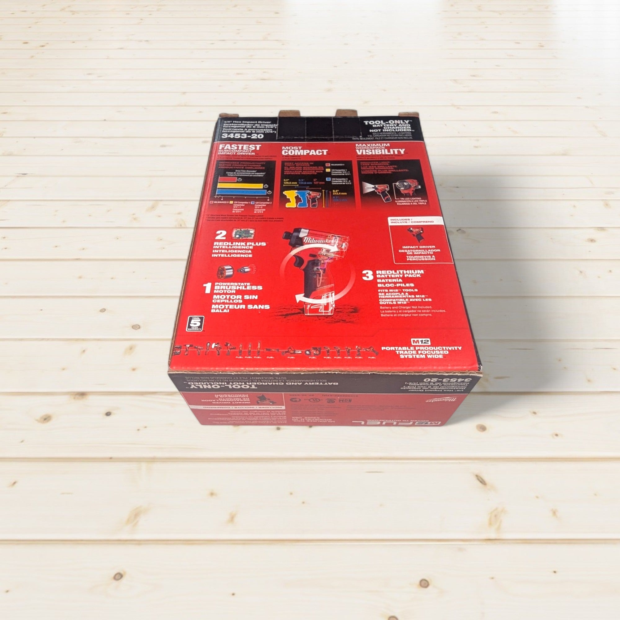 Milwaukee (3453-20) M12 FUEL 12V Lithium-Ion Brushless Cordless 1/4 in. Hex Impact Driver (Tool-Only)