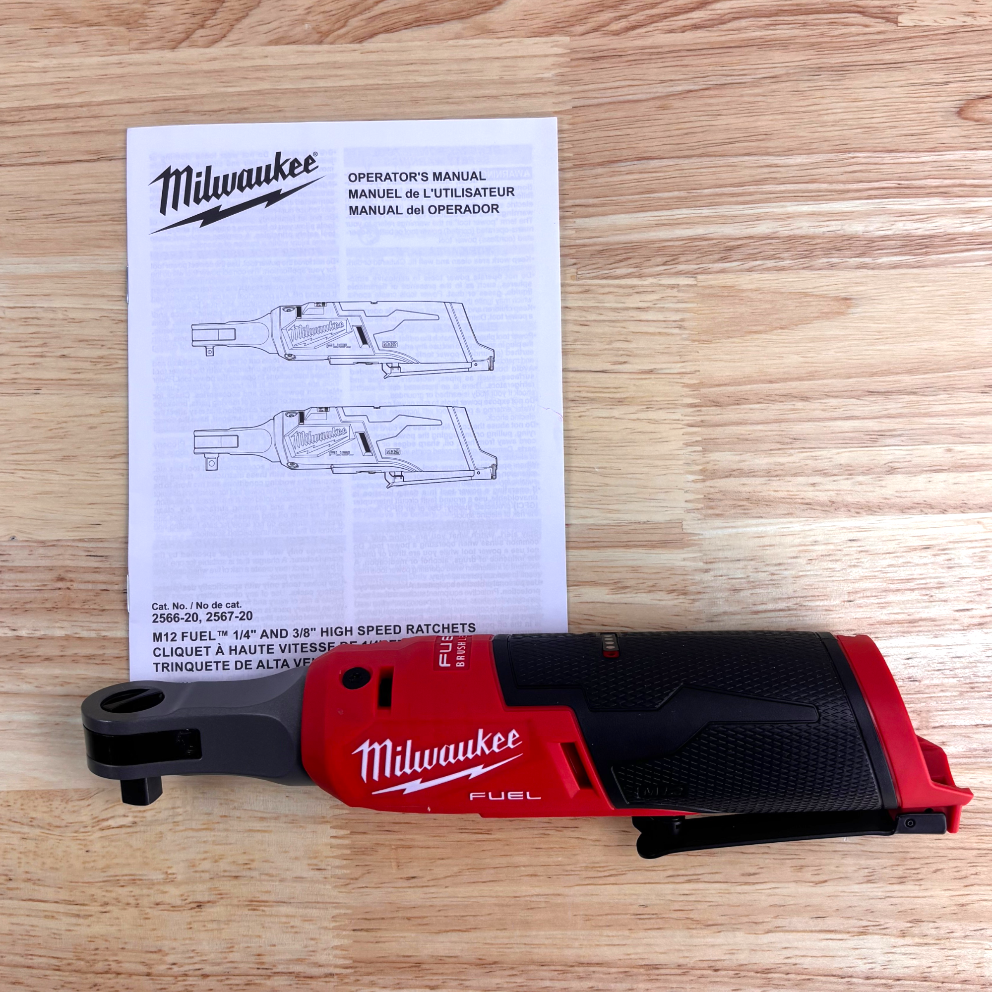 Milwaukee (2567-20) M12 FUEL 12-Volt Lithium-Ion Brushless Cordless High Speed 3/8 in. Ratchet - genuine, brand new in secure, non-retail packaging