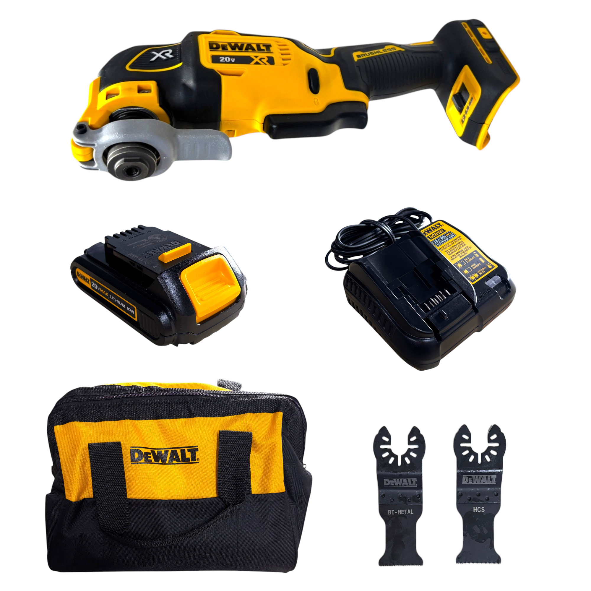 DEWALT (DCS356C1) 20V MAX XR Cordless Brushless 3-Speed Oscillating Multi Tool with (1) 20V 1.5Ah Battery and Charger