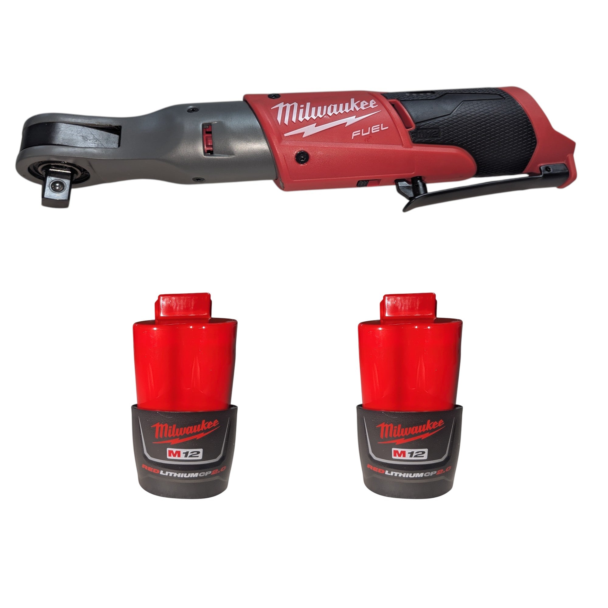 Milwaukee (2558-22) M12 FUEL 12V Lithium-Ion Brushless Cordless 1/2 in. Ratchet Kit W/ (2) 2.0Ah Batteries, Charger & Tool Bag