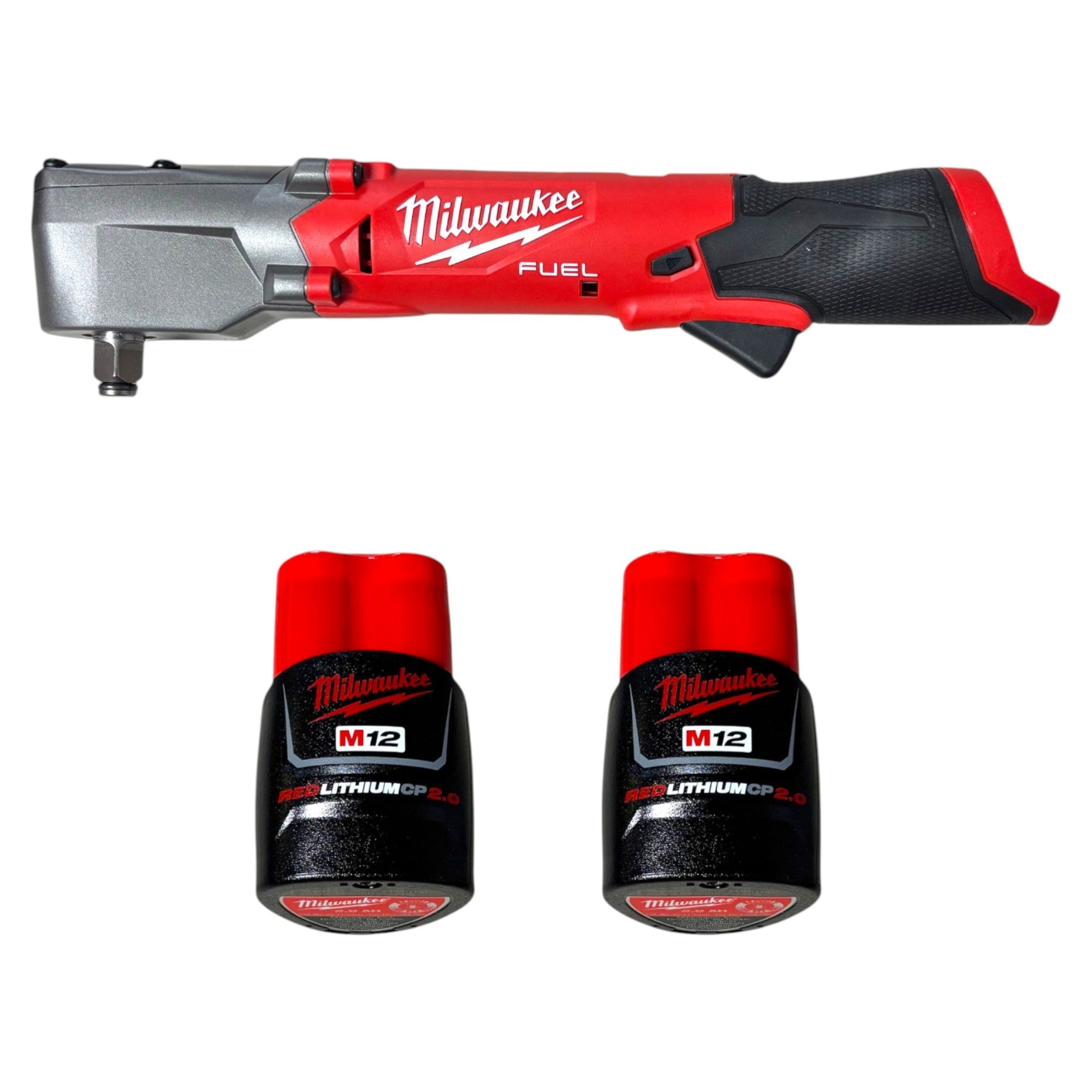 Milwaukee (2565-22) M12 FUEL 12V Lithium-Ion Brushless Cordless 1/2 in. Right Angle Impact Wrench Kit with Two 2.0 Ah Batteries