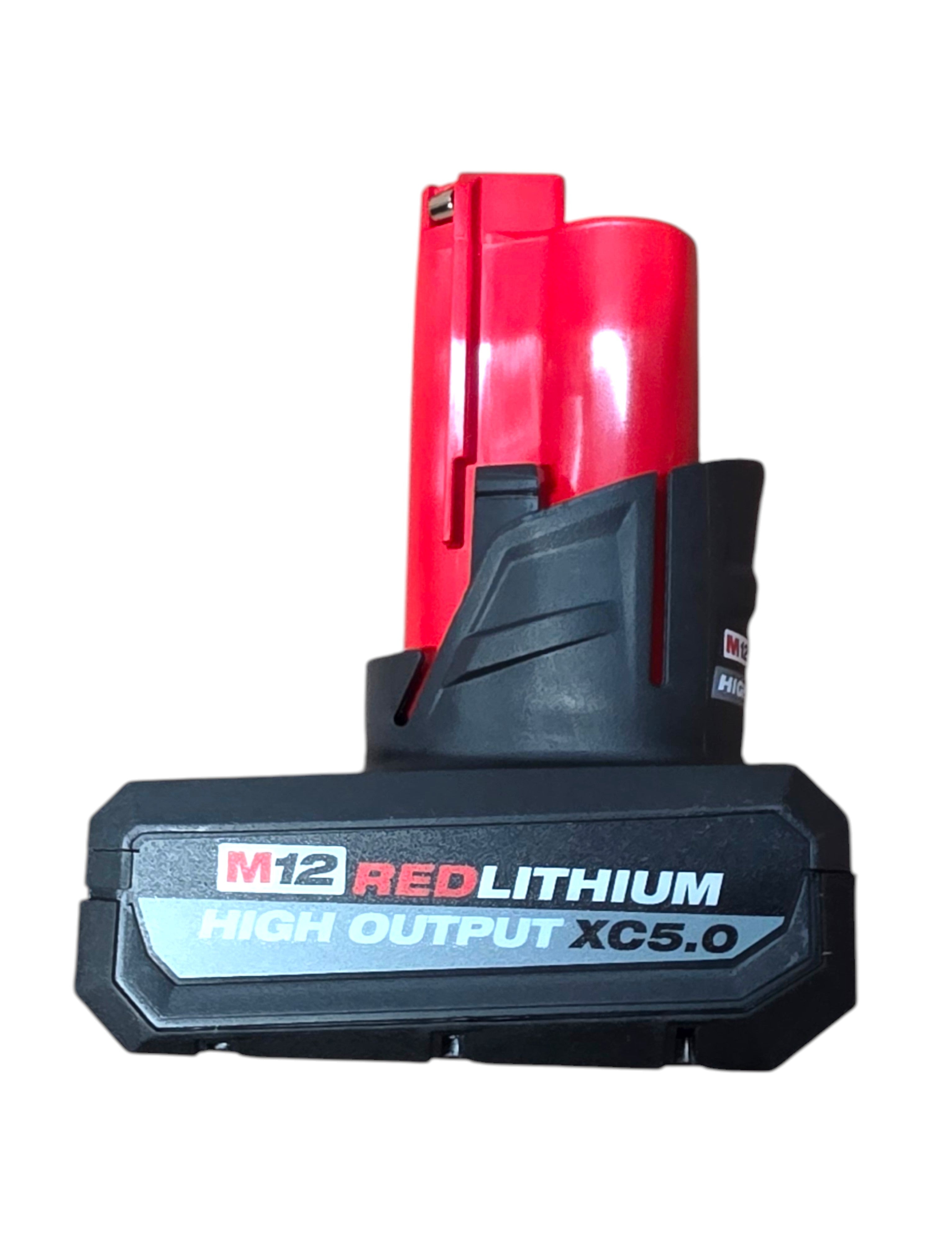 Milwaukee (48-59-2450B) M12 12-Volt Lithium-Ion XC High Output 5.0 Ah Battery Pack with Charger Starter Kit