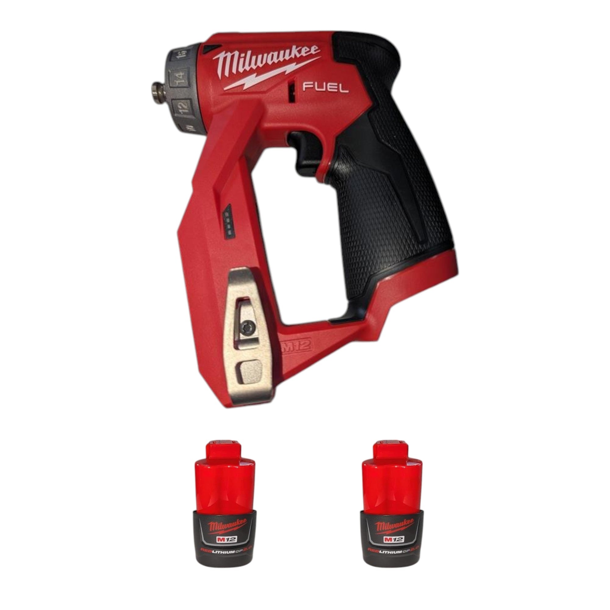 Milwaukee (2505-22) M12 FUEL 12V Lithium-Ion Brushless Cordless 4-in-1 Installation 3/8 in. Drill Driver Kit with 4-Tool Heads
