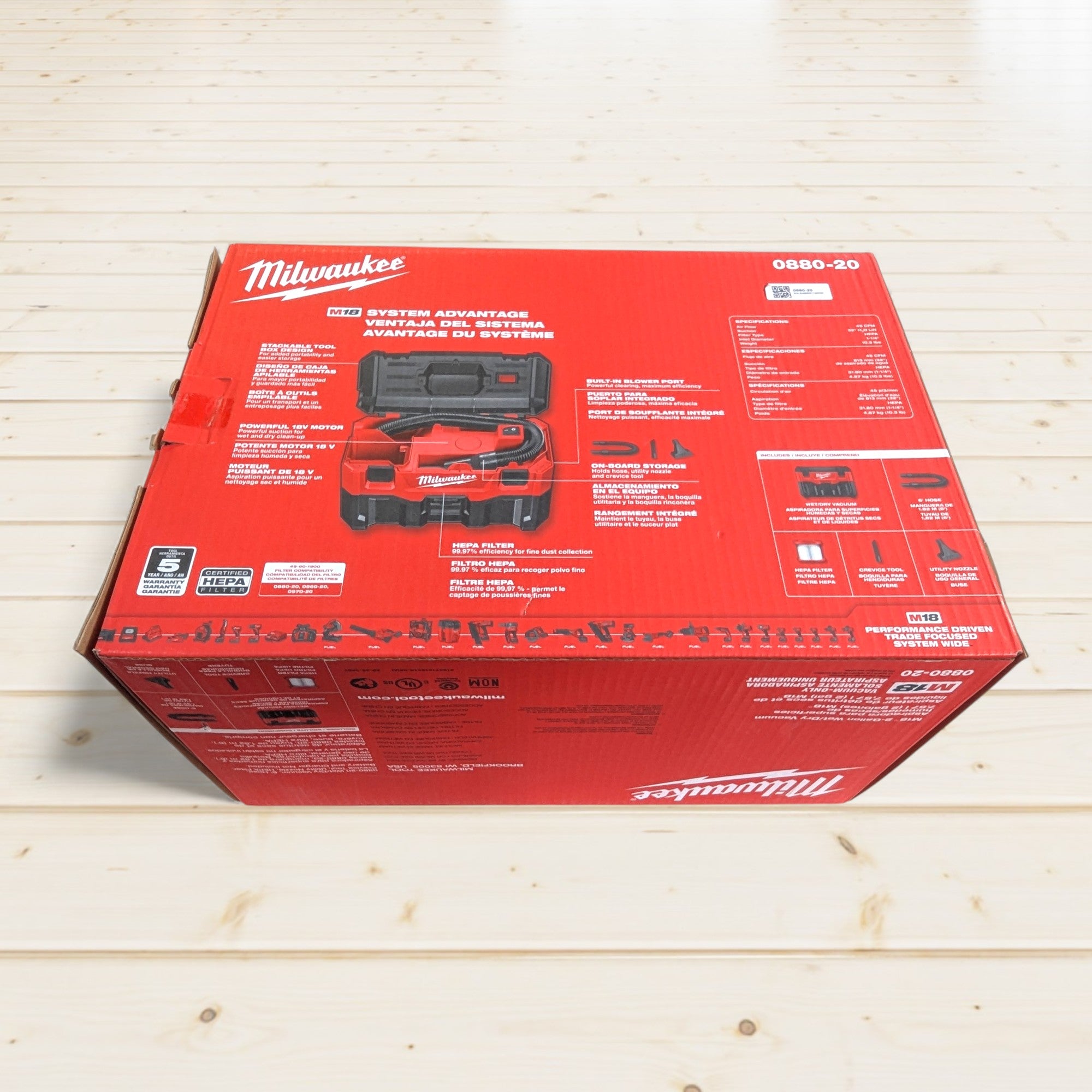 Milwaukee (0880-20) M18 18-Volt 2 Gal. Lithium-Ion Cordless Wet/Dry Vacuum (Vacuum-Only)