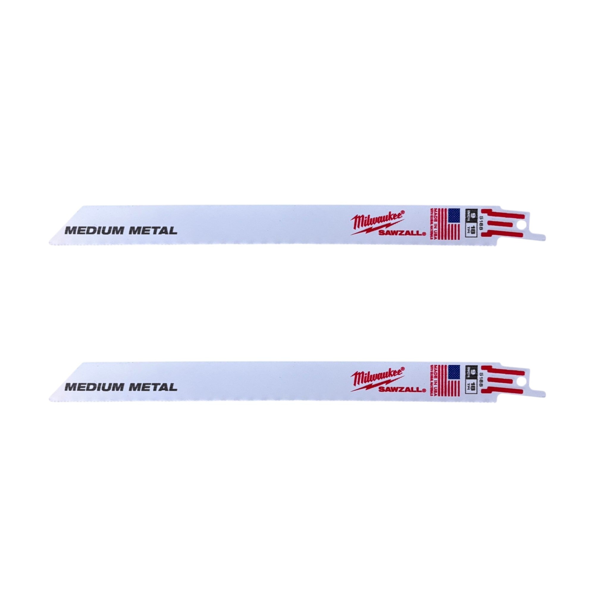 Milwaukee (49-22-1216D) SAWZALL Metal Cutting Bi-Metal Reciprocating Blade Set W/ 9 in. 8 TPI Carbide TORCH Blade (17 Piece)