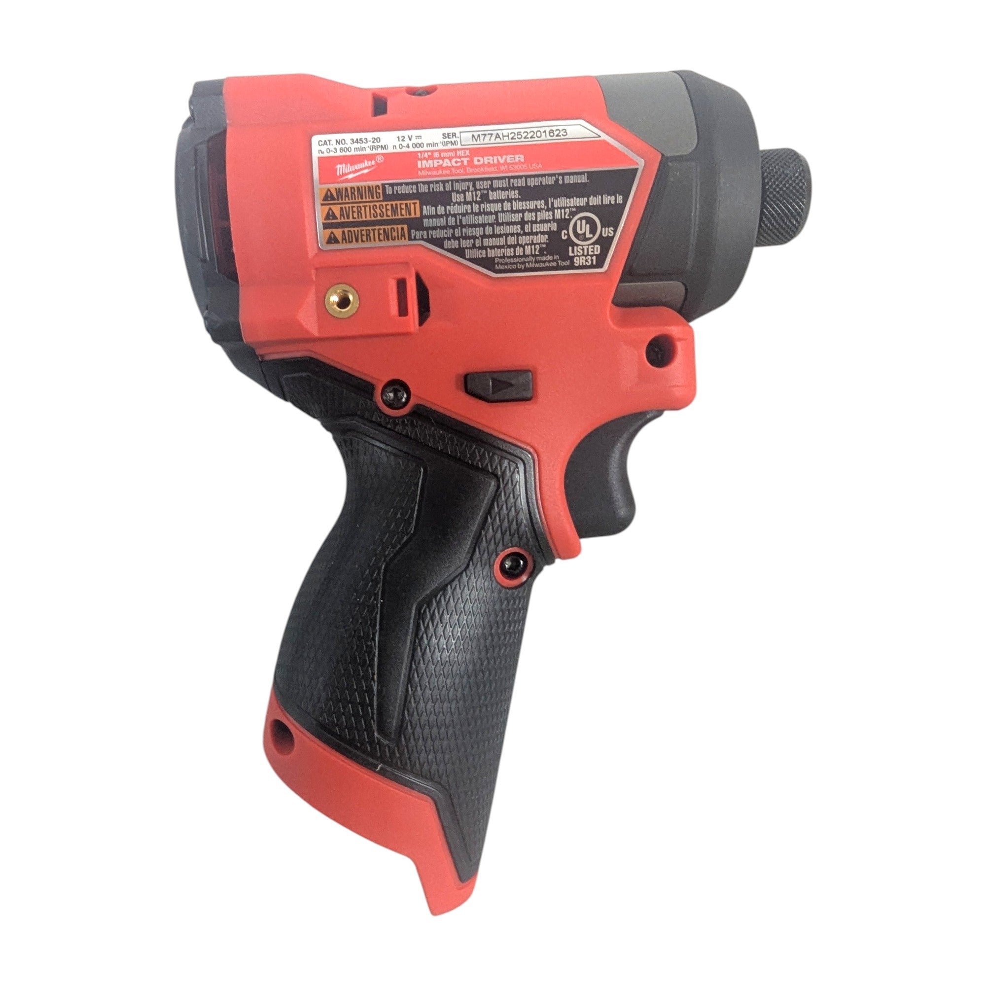 Milwaukee (3453-20) M12 FUEL 12V Lithium-Ion Brushless Cordless 1/4 in. Hex Impact Driver (Tool-Only)