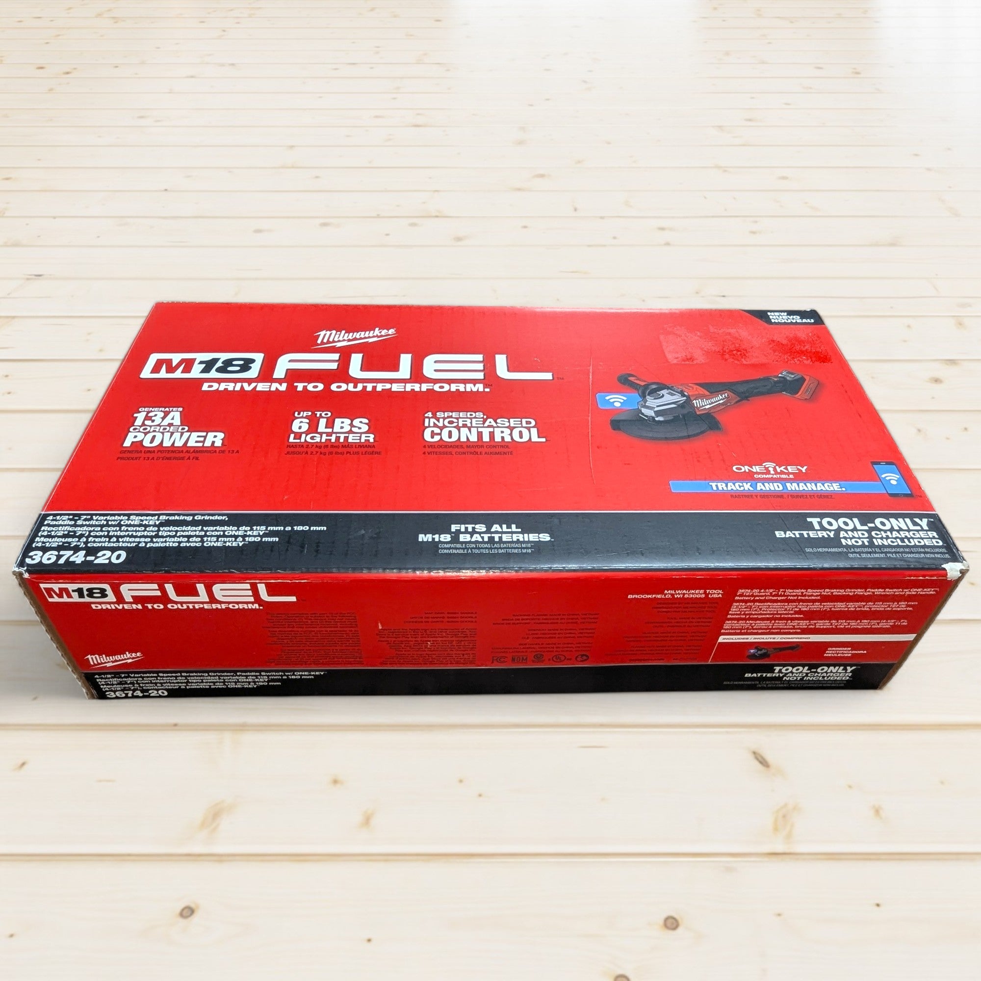 Milwaukee (3674-20) M18 FUEL 18-Volt Lithium-Ion Brushless Cordless 7 in. Braking Grinder with Variable Speed and Paddle Switch (Tool-Only)