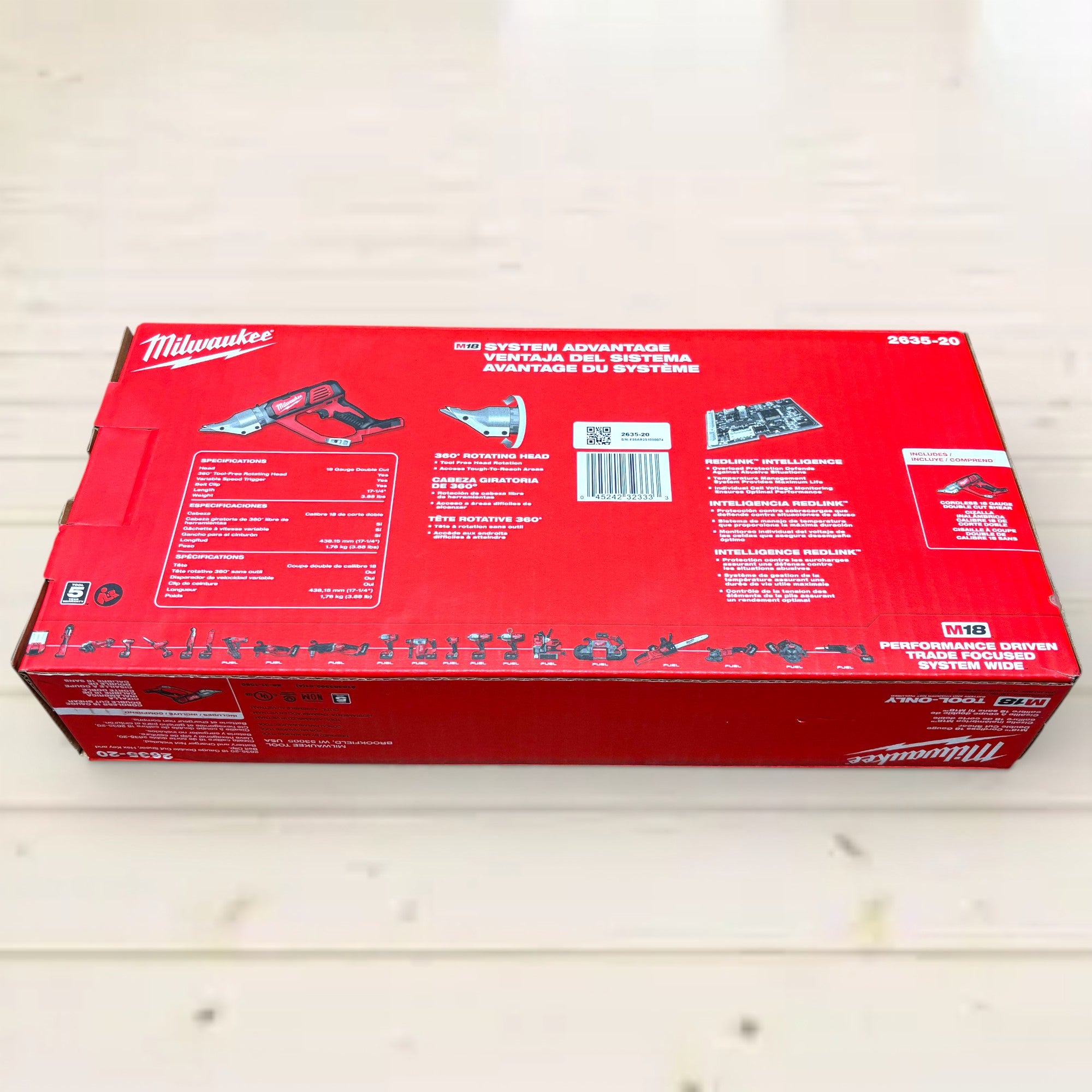 Milwaukee (2635-20) M18 18-Volt Lithium-Ion Cordless 18-Gauge Double Cut Metal Shear (Tool-Only)