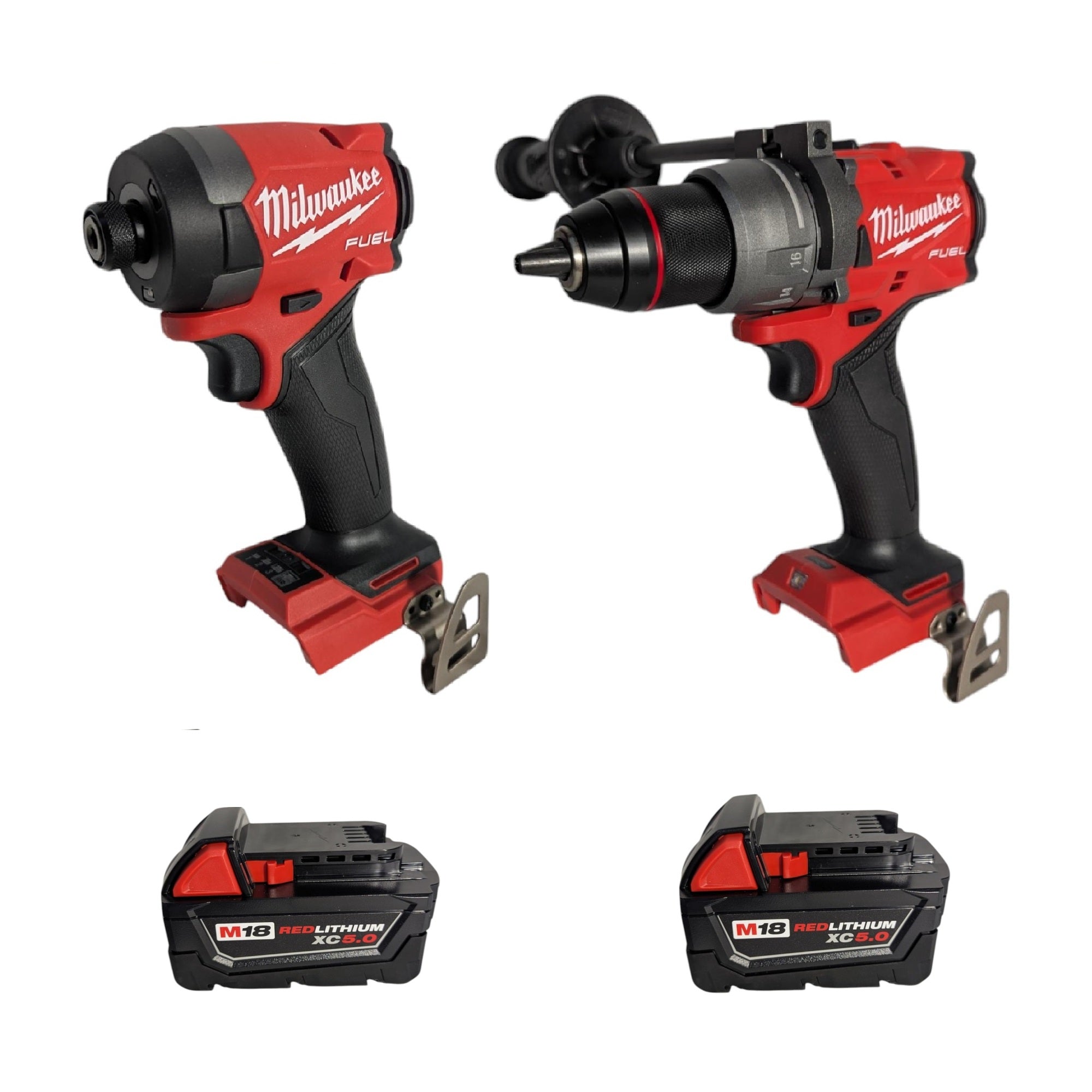 Milwaukee (3697-22) M18 FUEL 18V Lithium-Ion Brushless Cordless Hammer Drill and Impact Driver Combo Kit (2-Tool) with 2 Batteries