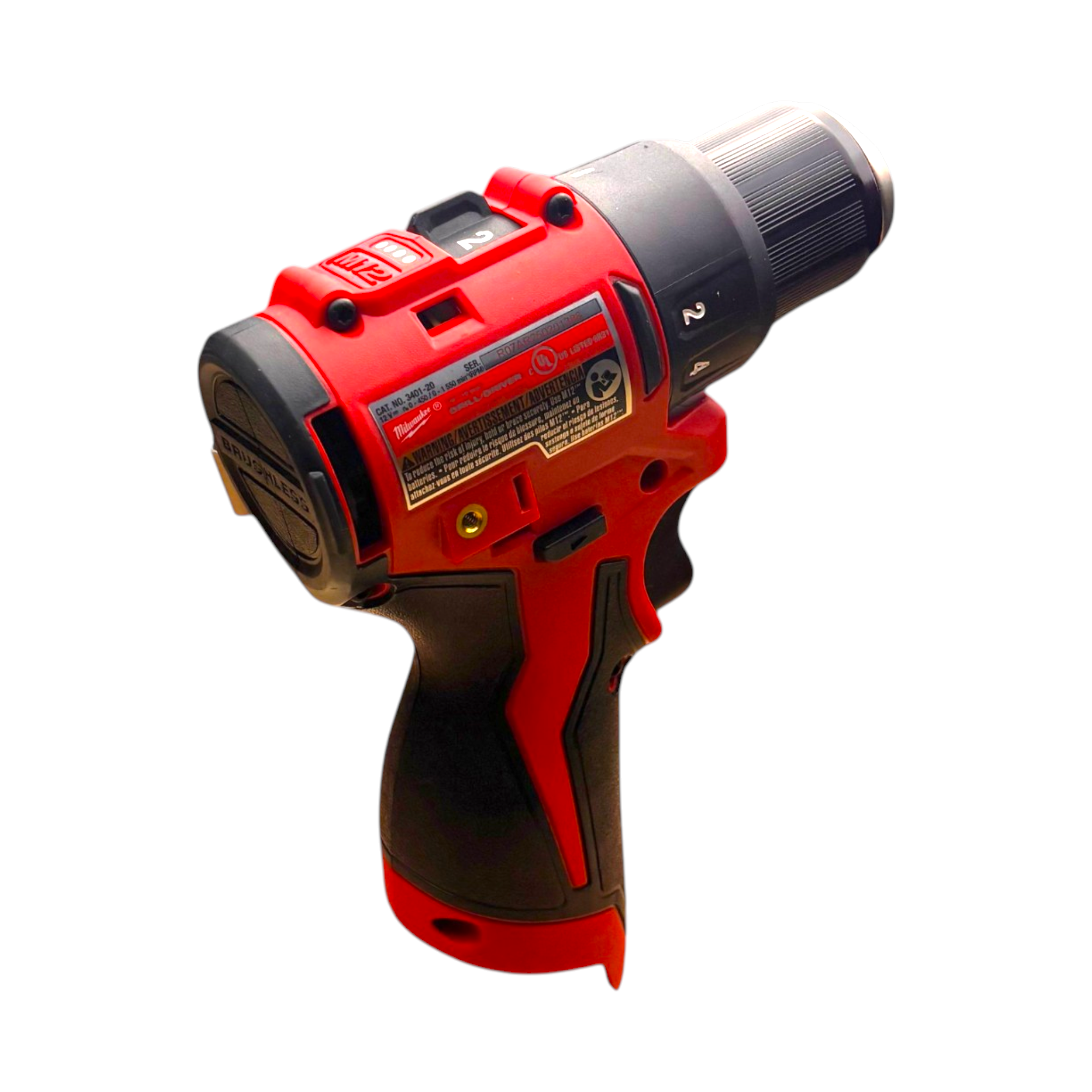Milwaukee (3401-20) M12 12V Lithium-Ion Subcompact Brushless Cordless 3/8 in. Drill Driver - genuine, brand new in secure, non-retail packaging