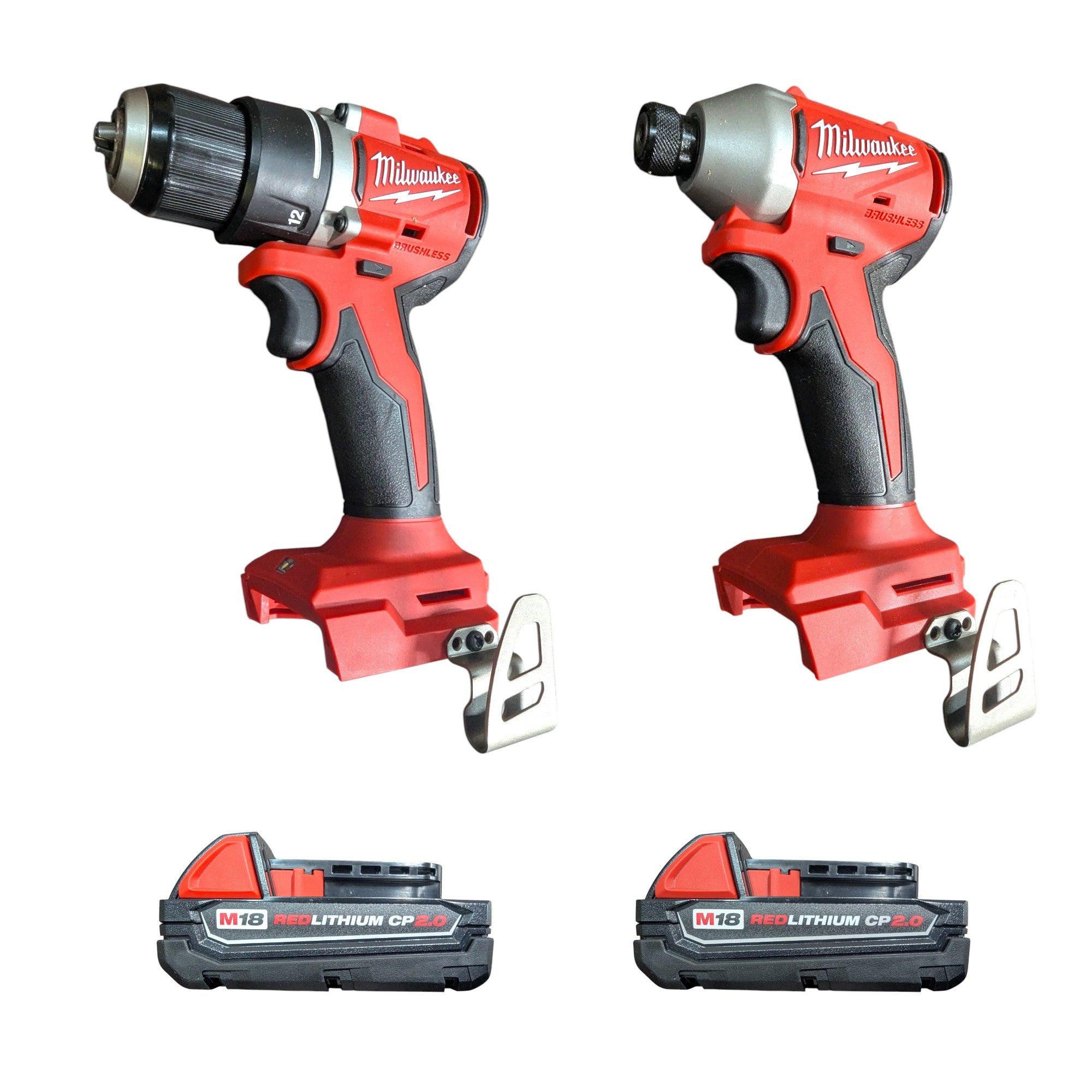 Milwaukee (3692-22CT) M18 18V Lithium-Ion Brushless Cordless Compact Drill/Impact Combo Kit (2-Tool) w/(2) 2.0 Ah Batteries, Charger & Bag