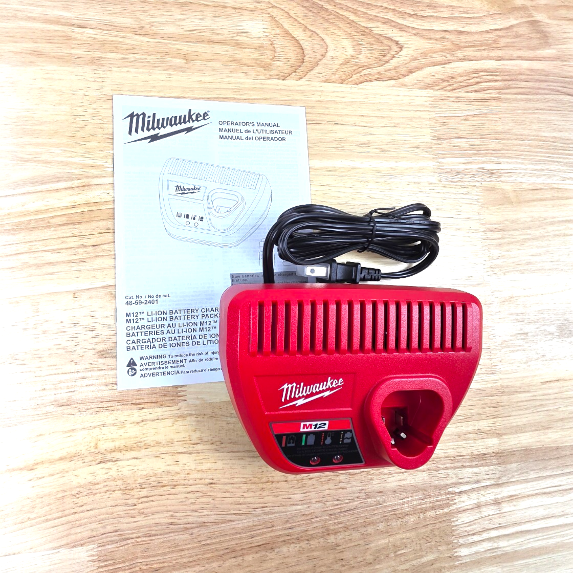 Milwaukee (48-59-2401) M12 12-Volt Lithium-Ion Battery Charger - genuine, brand new in secure, non-retail packaging