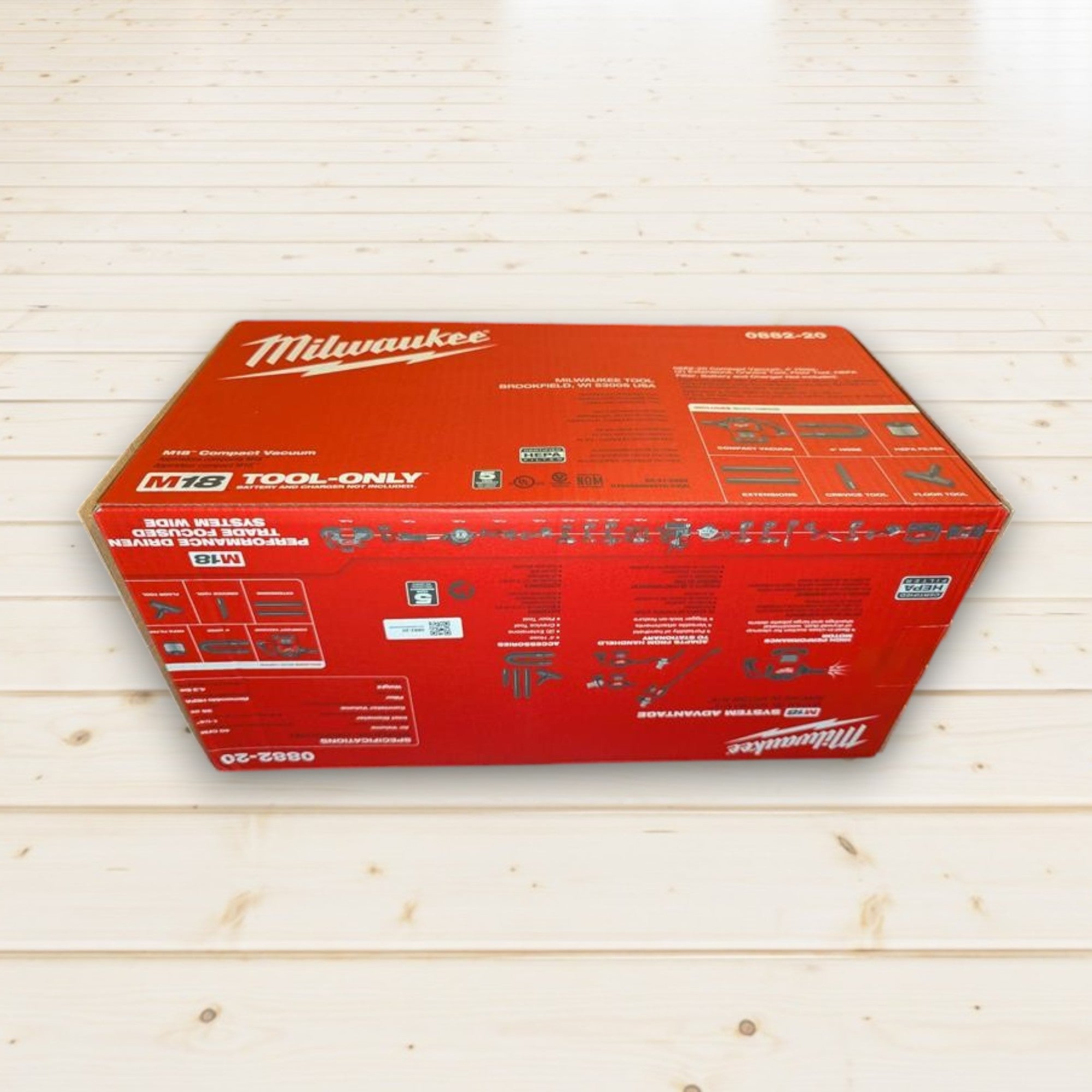 Milwaukee (0882-20) Bagless M18 18-Volt Lithium-Ion Cordless HEPA Compact Handheld Vacuum (Tool-Only)