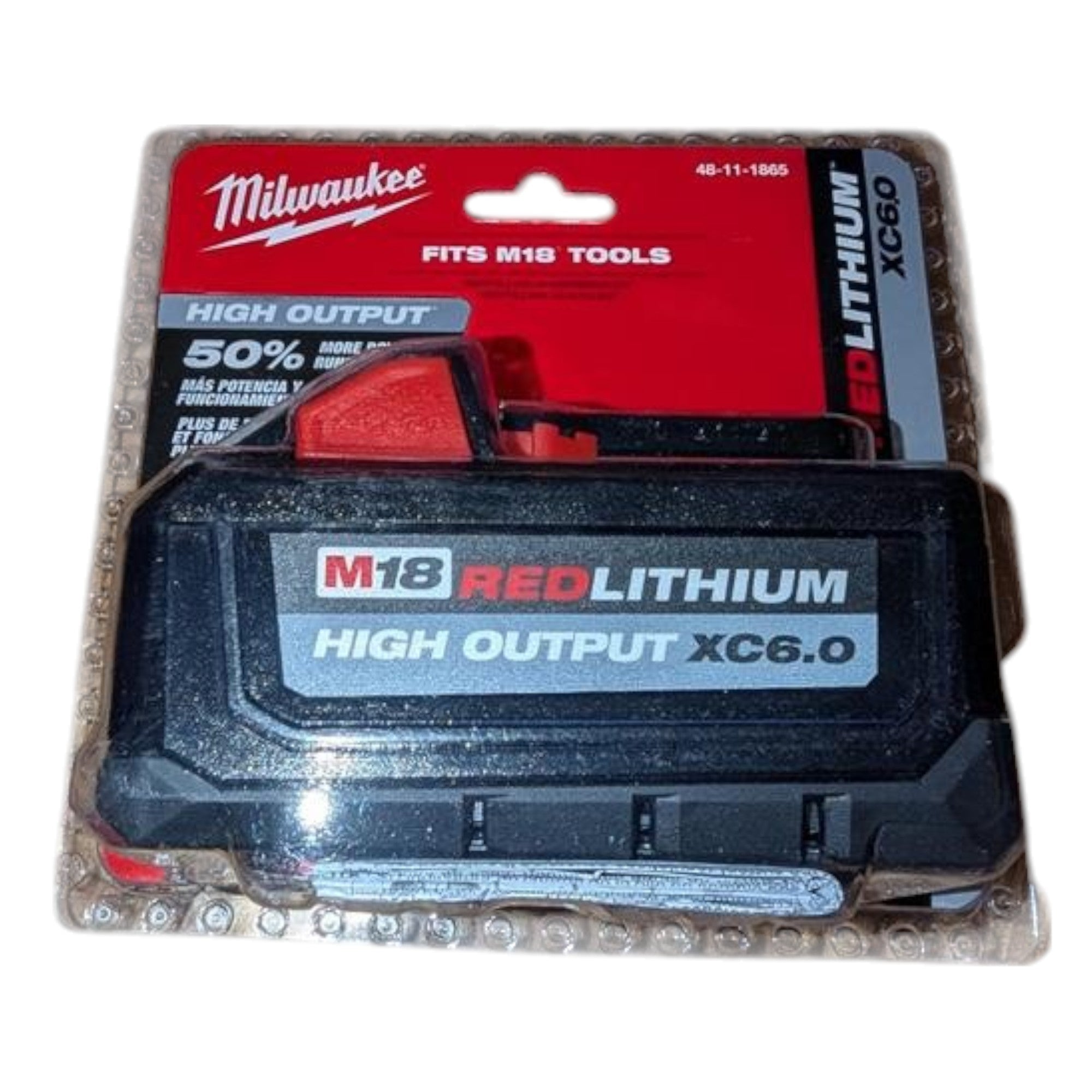Milwaukee (48-11-1865) M18 18-Volt Lithium-Ion High Output Battery Pack 6.0Ah