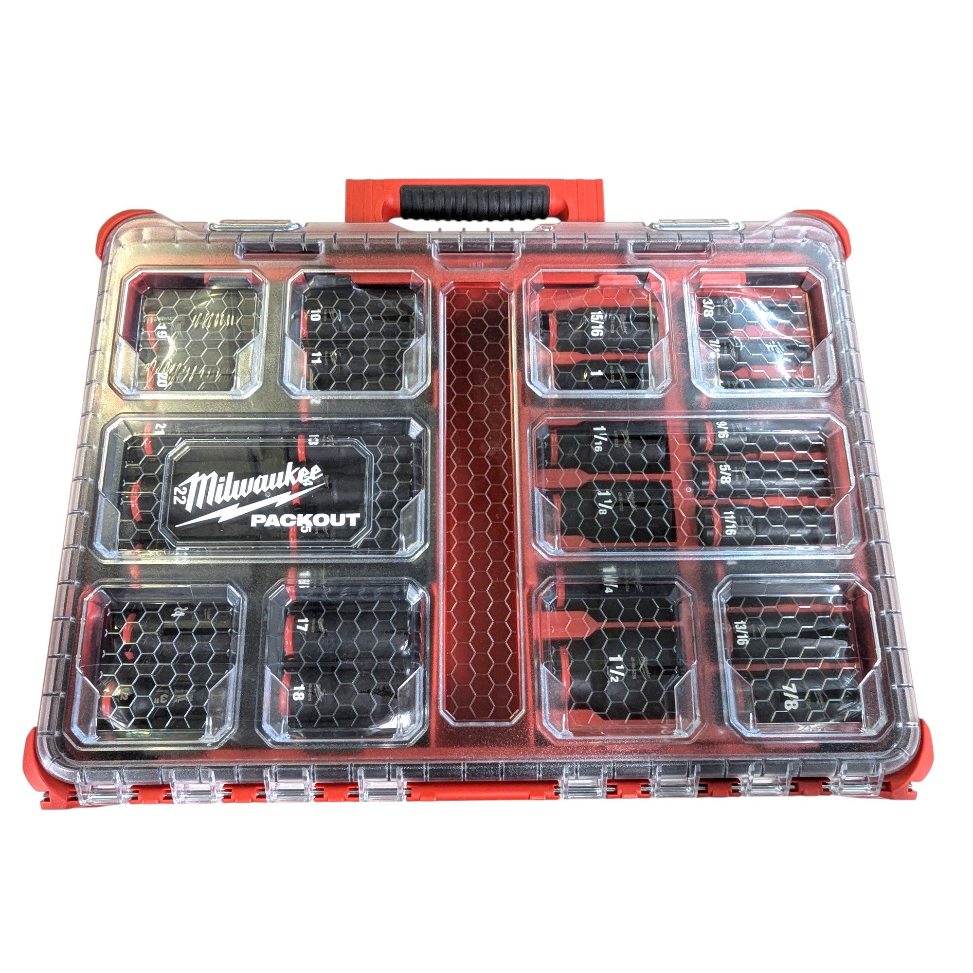 Milwaukee (49-66-6806) SHOCKWAVE Impact-Duty 1/2 in. Drive Metric and SAE Deep Well Impact PACKOUT Socket Set (31-Piece)