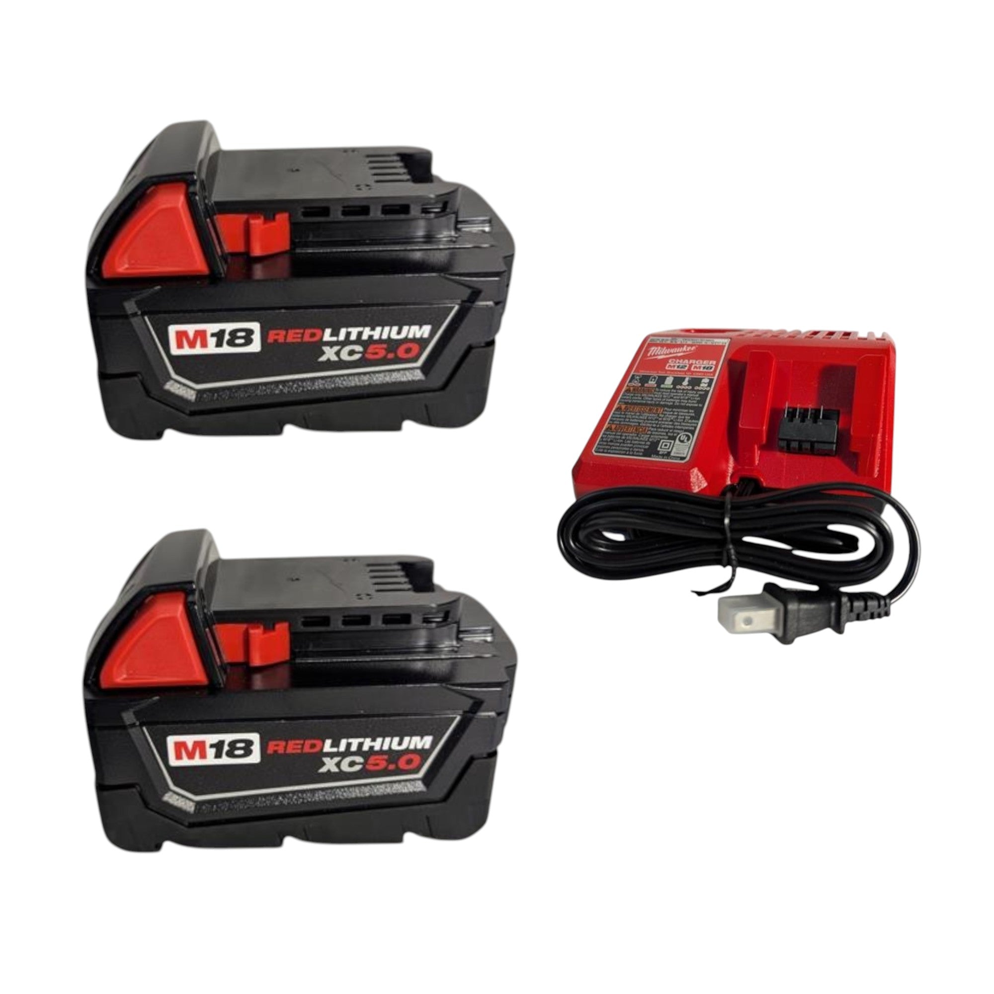Milwaukee (48-59-1852B) M18 18-Volt Lithium-Ion XC Starter Kit with Two 5.0Ah Batteries and Charger