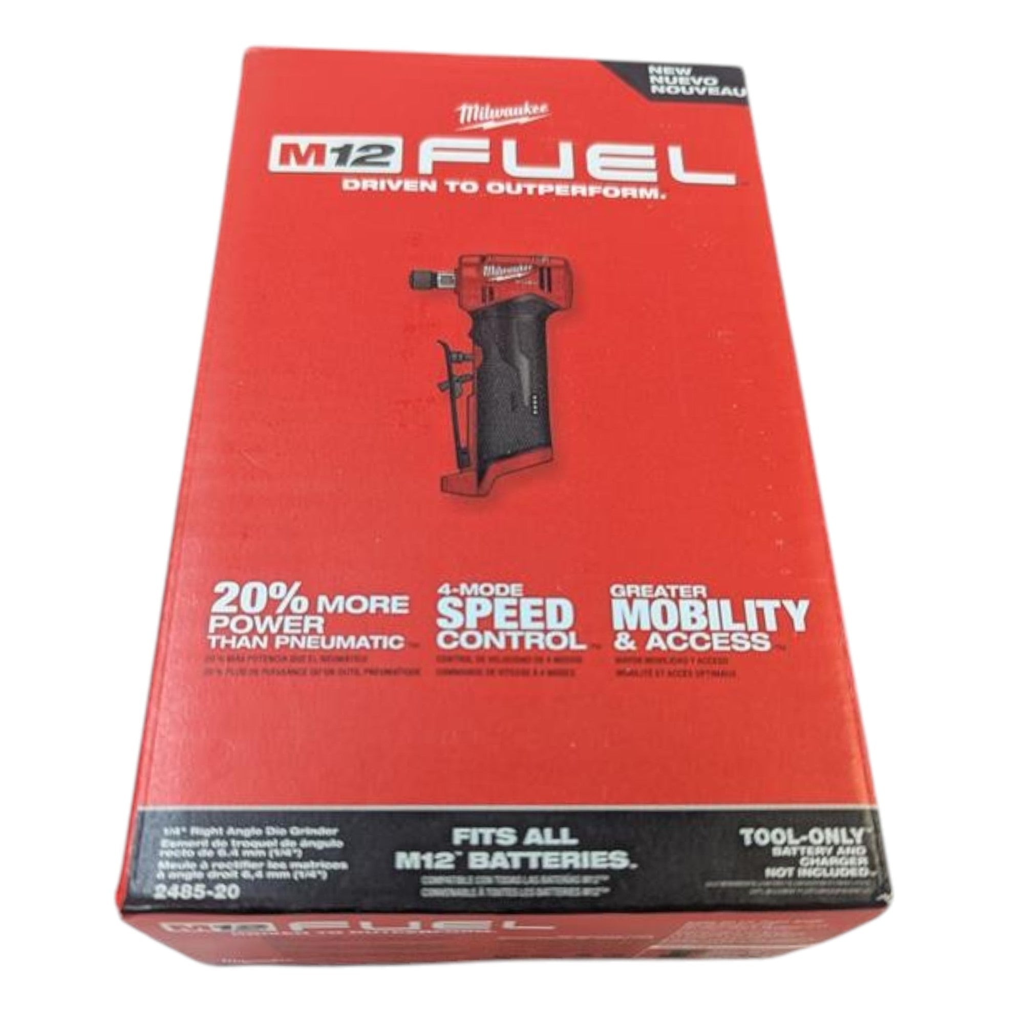 Milwaukee (2485-20) M12 FUEL 12V Lithium-Ion Brushless Cordless 1/4 in. Right Angle Die Grinder (Tool-Only)