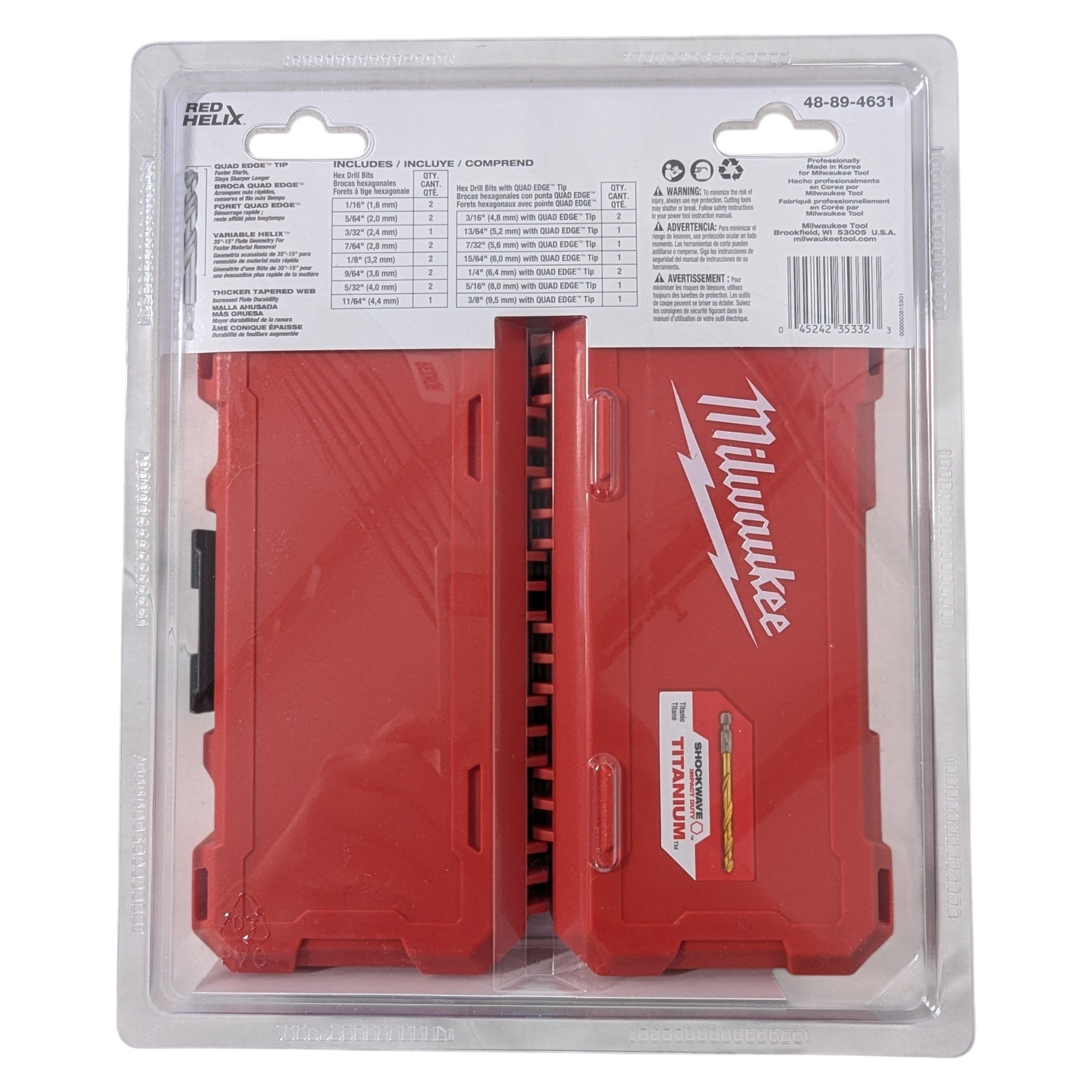 Milwaukee (48-89-4631) SHOCKWAVE IMPACT DUTY Titanium Twist Drill Bit Set (23-Piece)