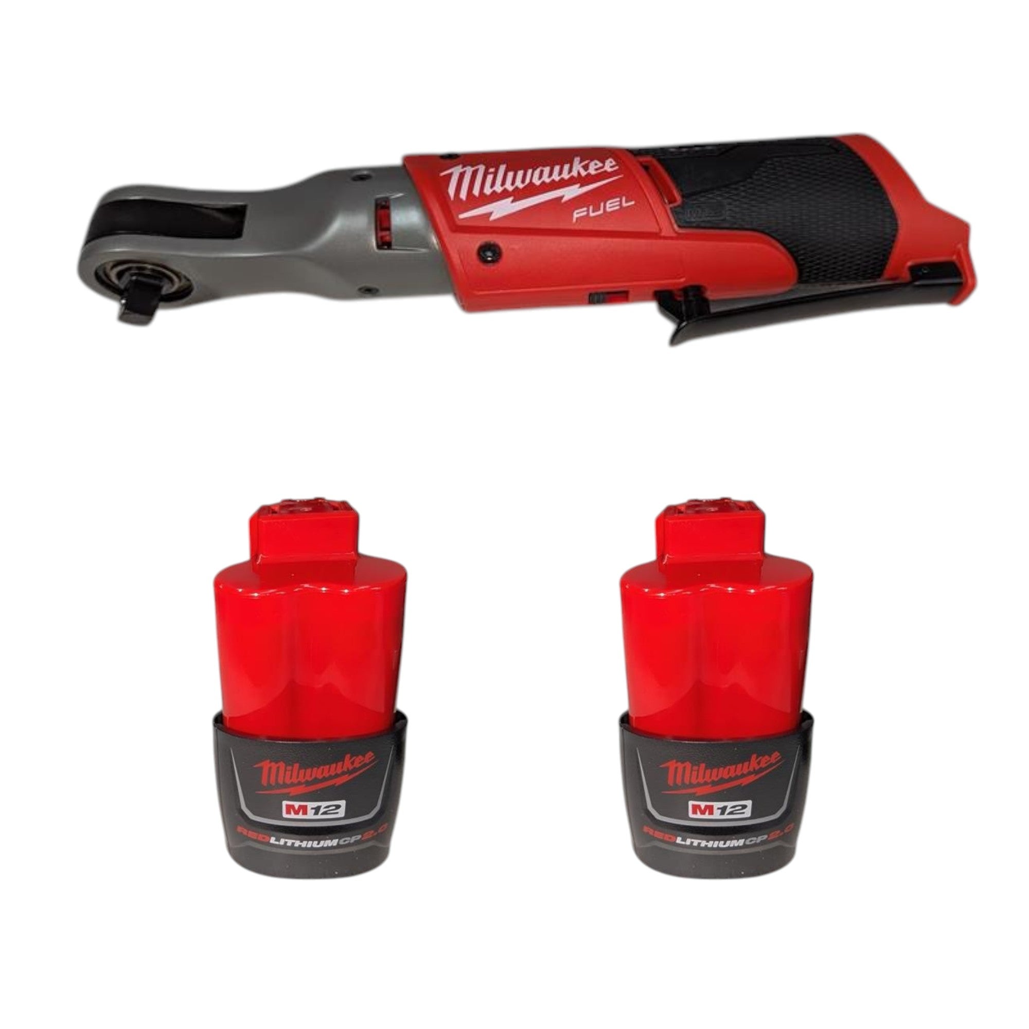 Milwaukee (2557-22) M12 FUEL 12V Lithium-Ion Brushless Cordless 3/8 in. Ratchet Kit with (2) 2.0Ah Batteries, Charger & Tool Bag