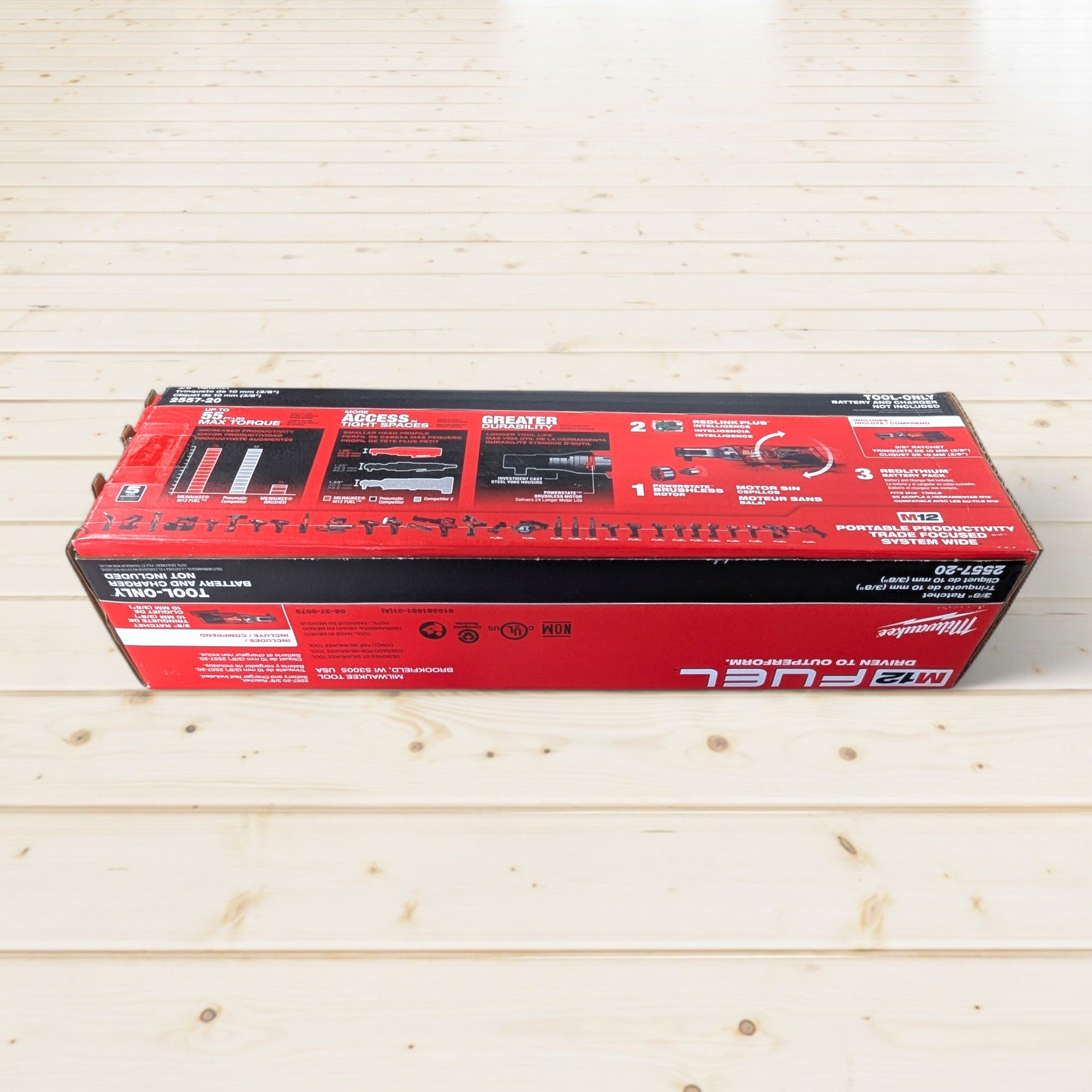 Milwaukee (2557-20) M12 FUEL 12V Lithium-Ion Brushless Cordless 3/8 in. Ratchet (Tool-Only)