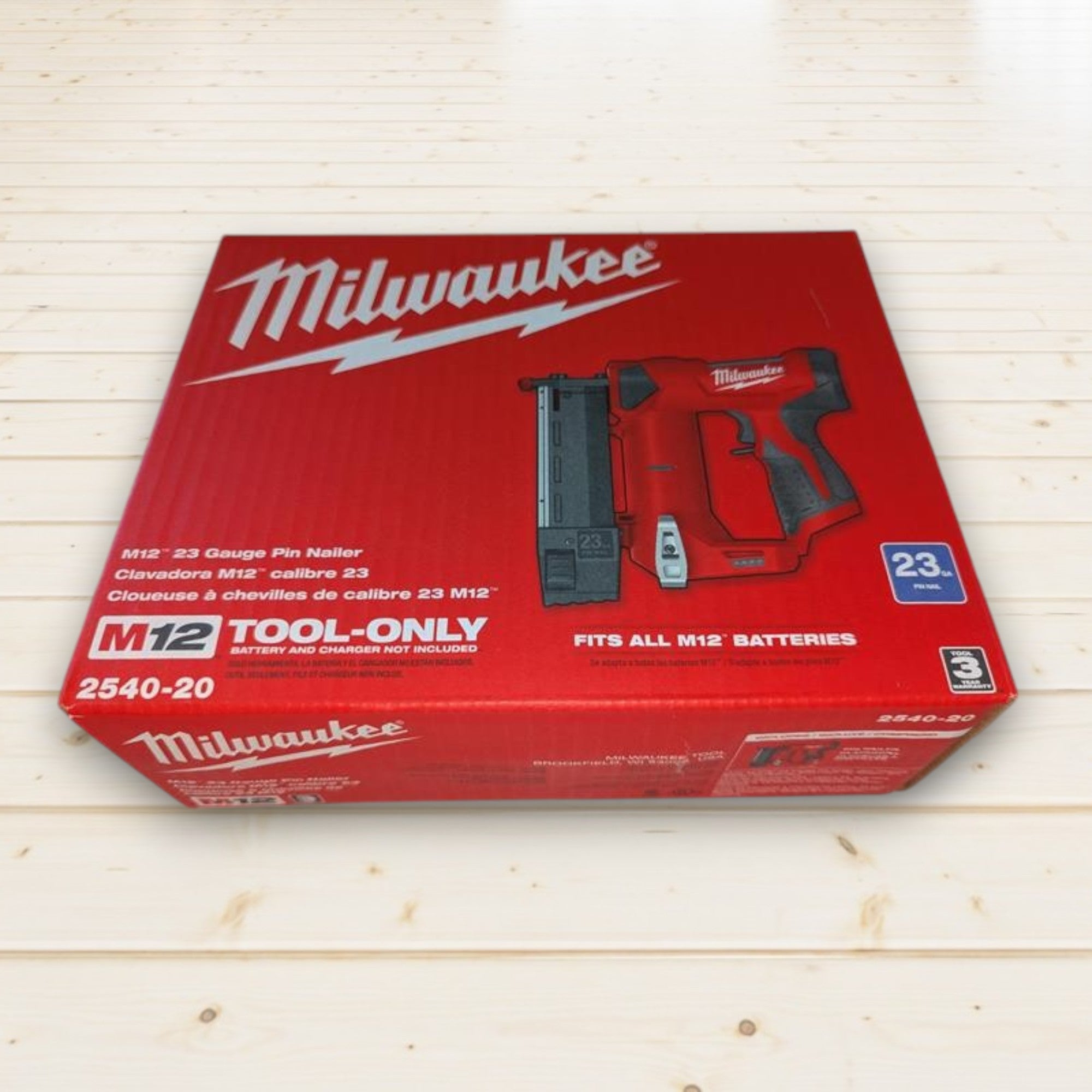 Milwaukee (2540-20) M12 12-Volt 23-Gauge Lithium-Ion Cordless Pin Nailer (Tool-Only)