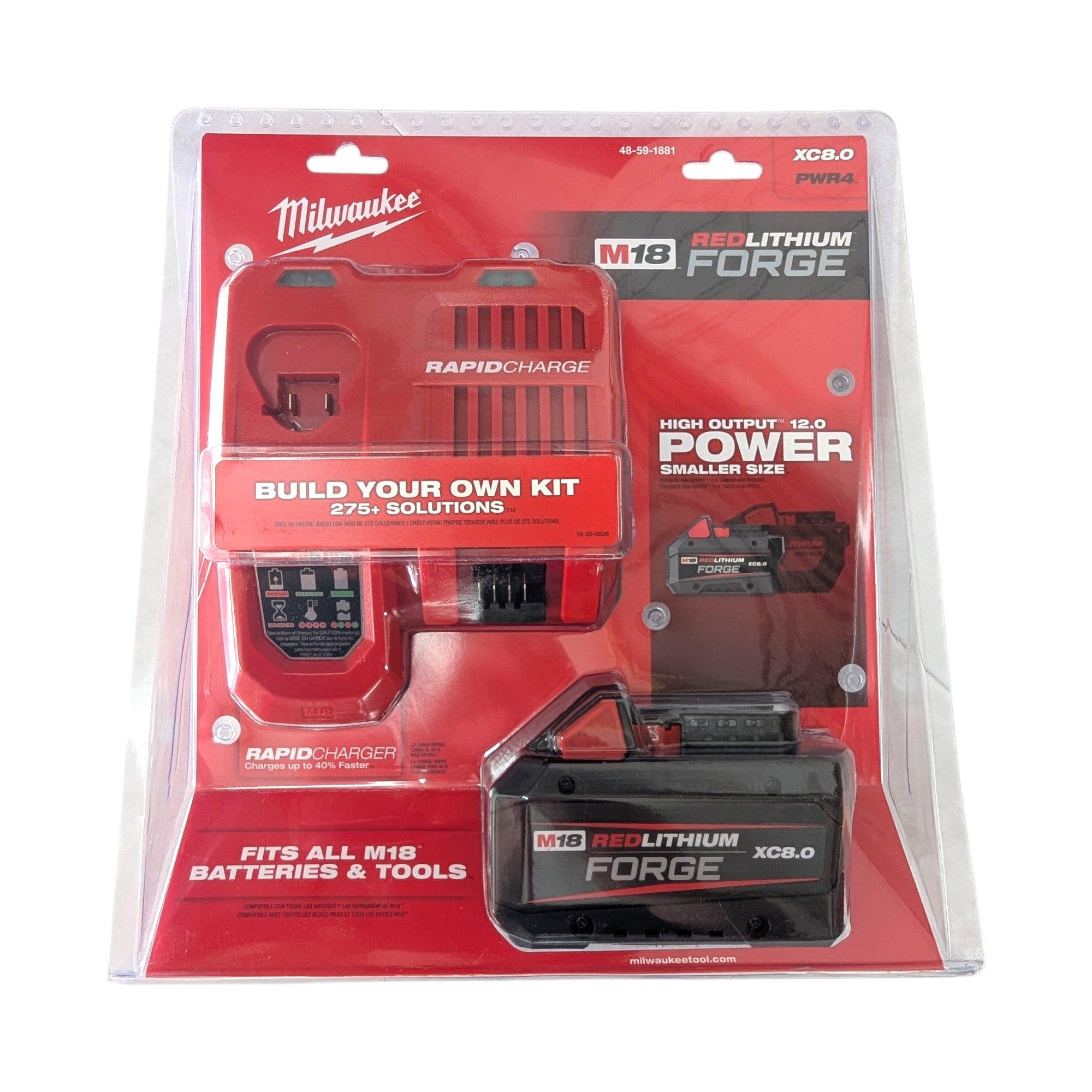 Milwaukee (48-59-1881) M18 18-Volt Lithium-Ion REDLITHIUM FORGE Starter Kit with 8.0Ah Battery and Rapid Charger