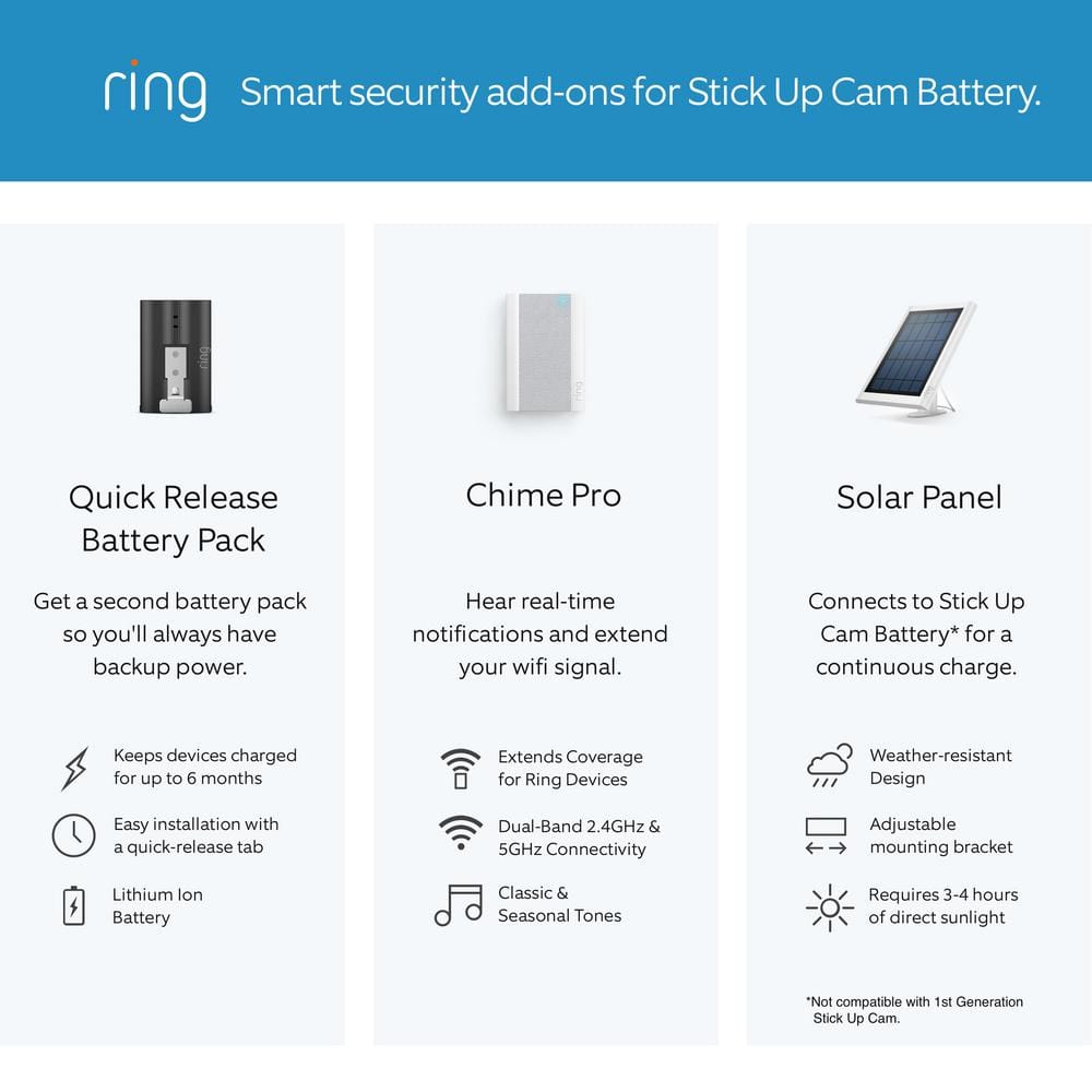 Ring (B0C5QSN9YB) Stick Up Cam Battery - Indoor/Outdoor Smart Security Camera with Two-Way Talk, Color Night Vision, Live View, Black