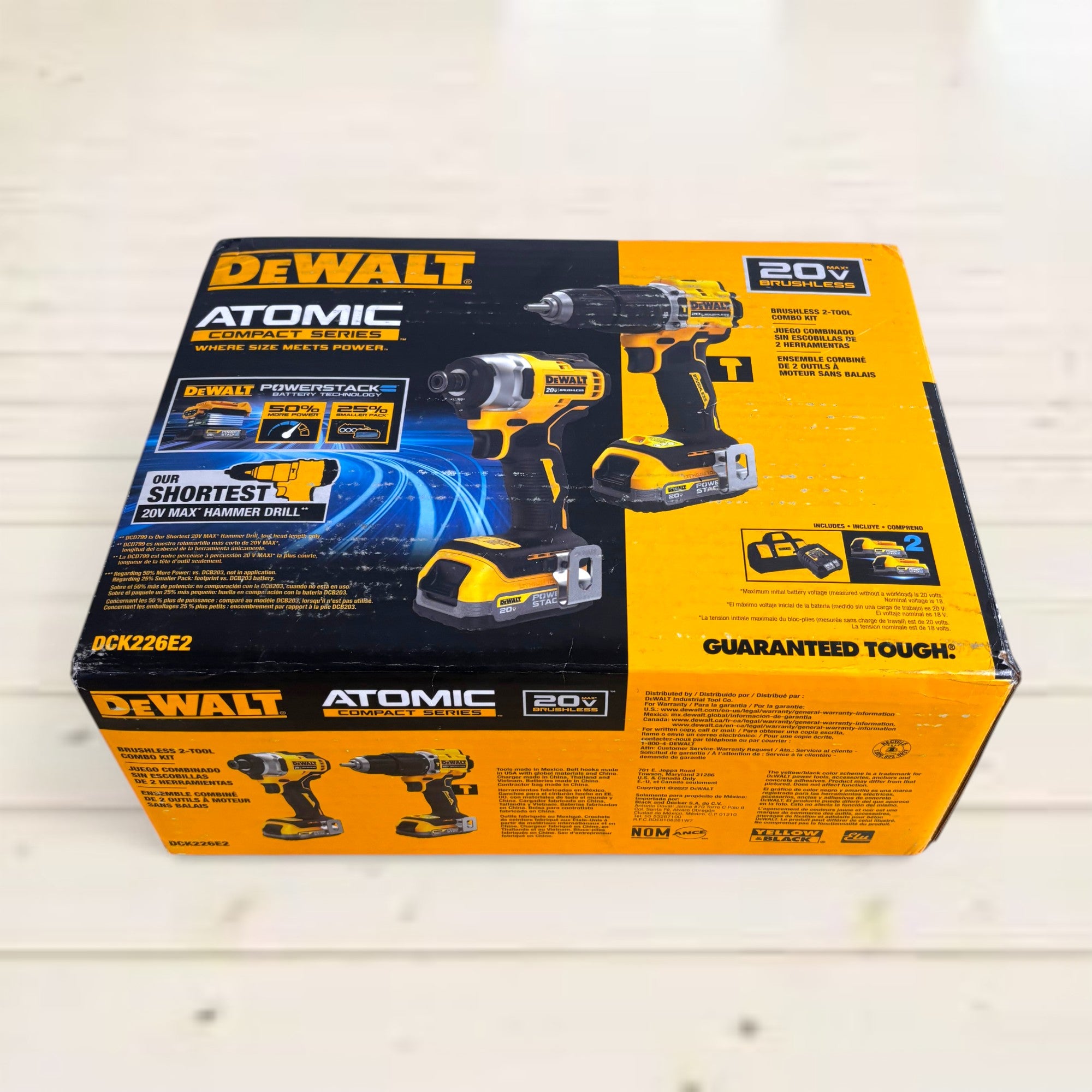 DEWALT (DCK226E2) 20V MAX Lithium-Ion Cordless 2-Tool Combo Kit with (2) POWERSTACK 1.7Ah Batteries and Charger