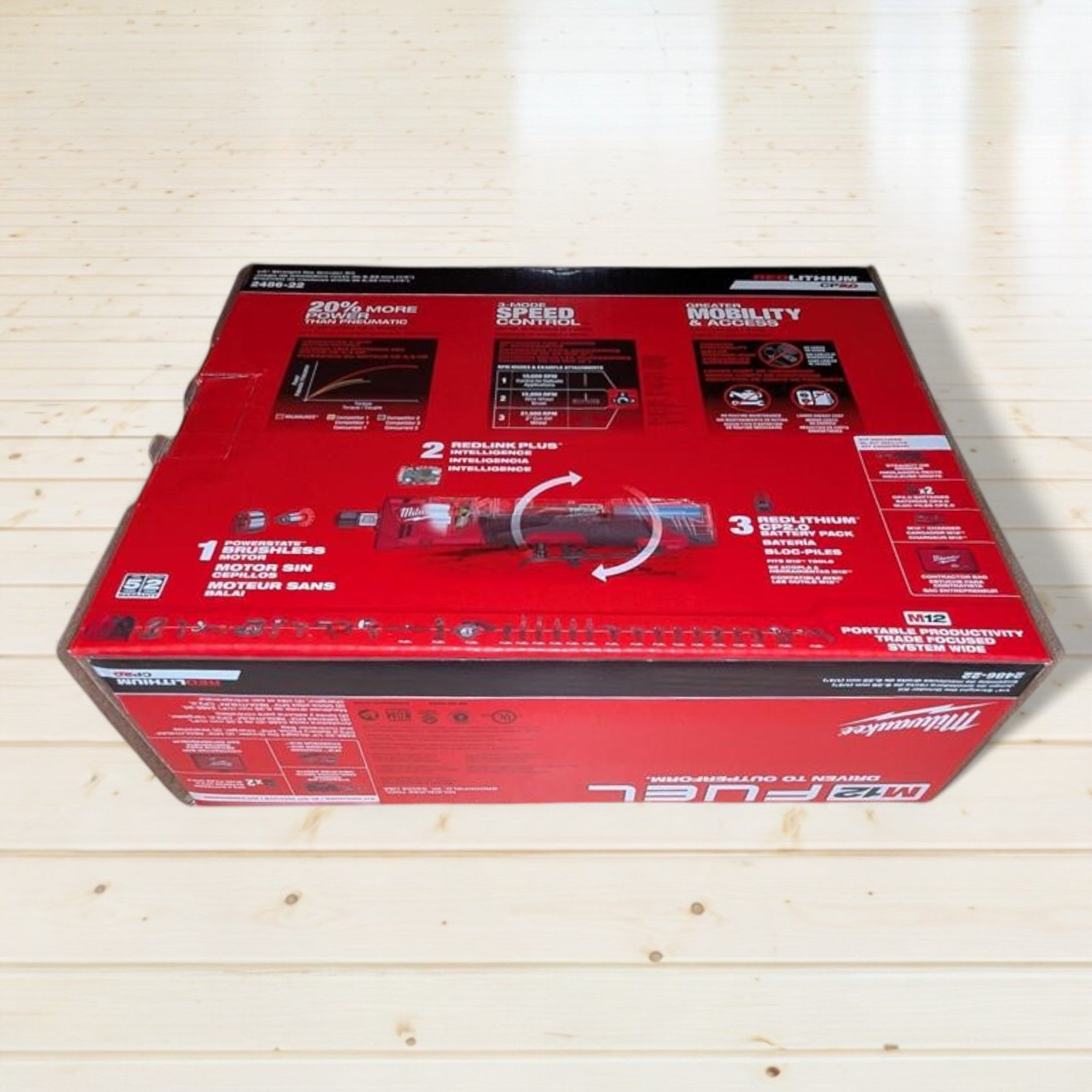Milwaukee (2486-22) M12 FUEL 12V Lithium-Ion Brushless Cordless 1/4 in. Straight Die Grinder Kit with Two 2.0 Ah Batteries