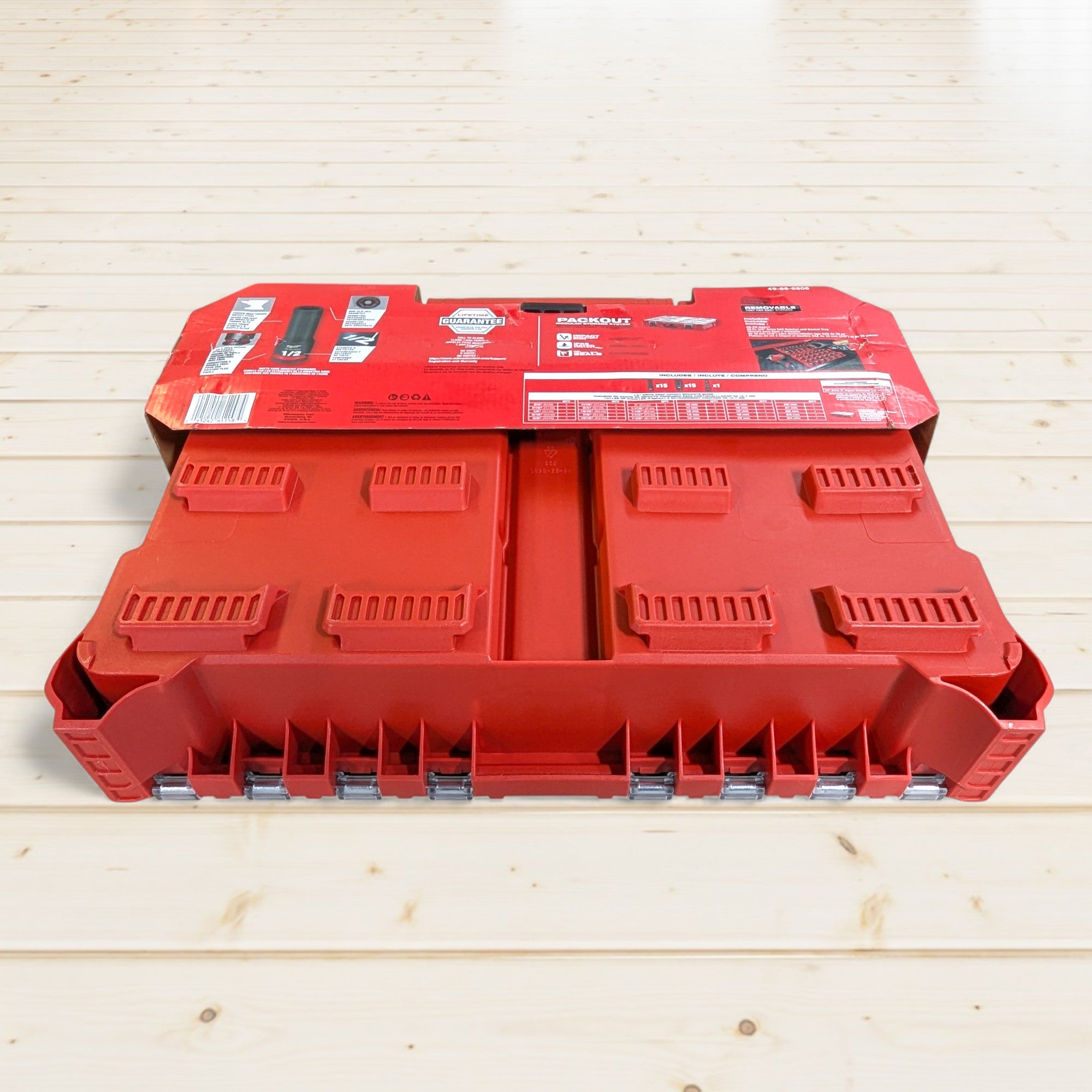 Milwaukee (49-66-6806) SHOCKWAVE Impact-Duty 1/2 in. Drive Metric and SAE Deep Well Impact PACKOUT Socket Set (31-Piece)