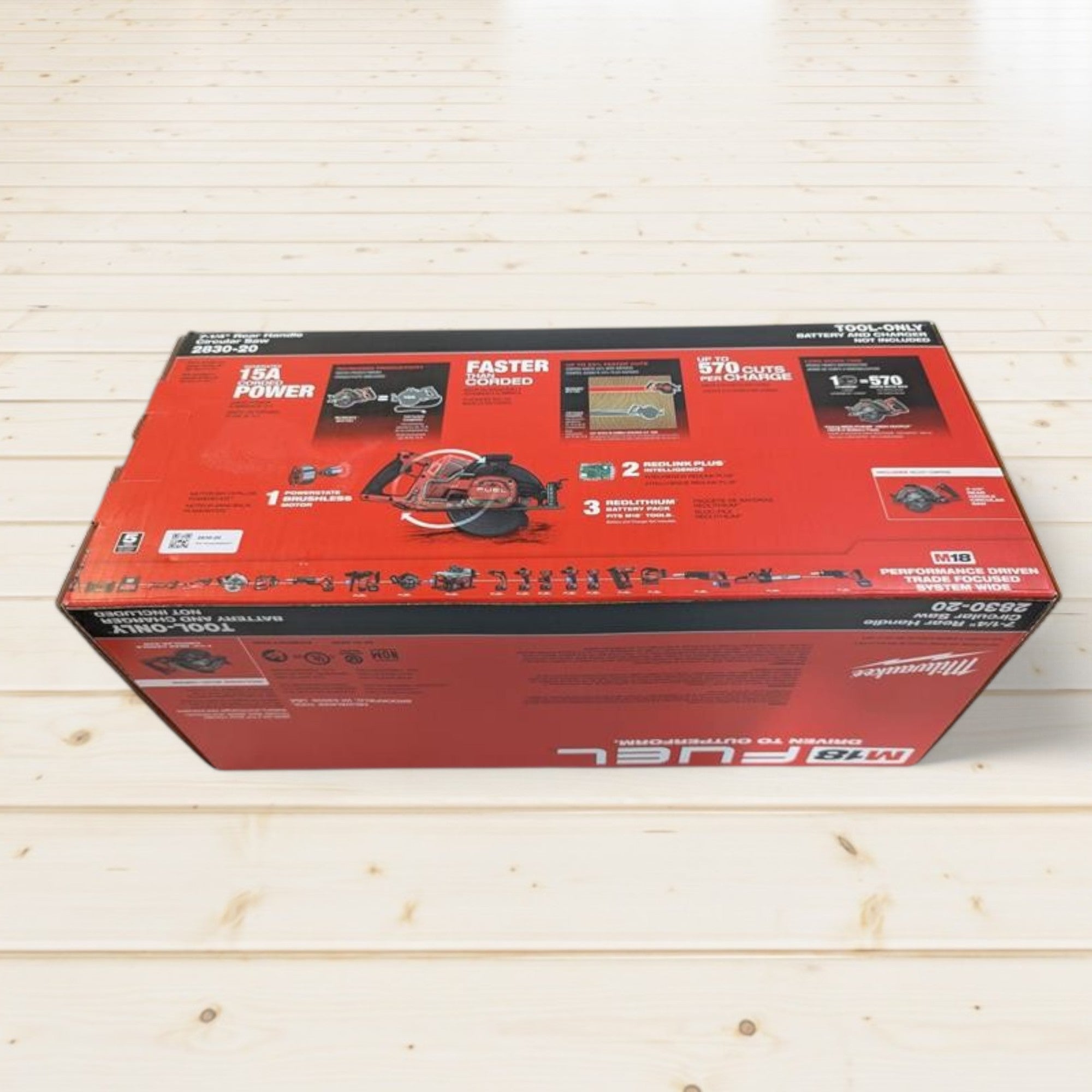 Milwaukee (2830-20) M18 FUEL 18V Lithium-Ion Cordless 7-1/4 in. Rear Handle Circular Saw (Tool-Only)