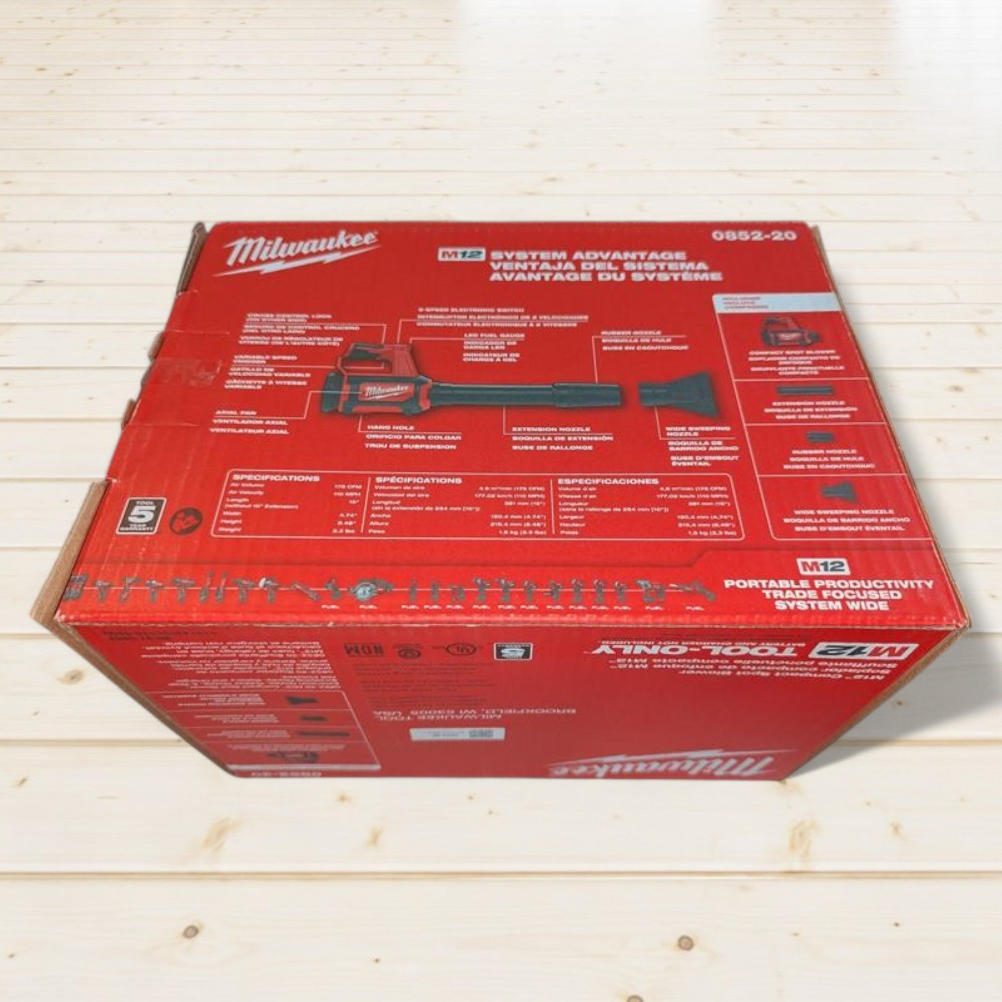 Milwaukee (0852-20) M12 12V Lithium-Ion Cordless Compact Spot Blower (Tool-Only)