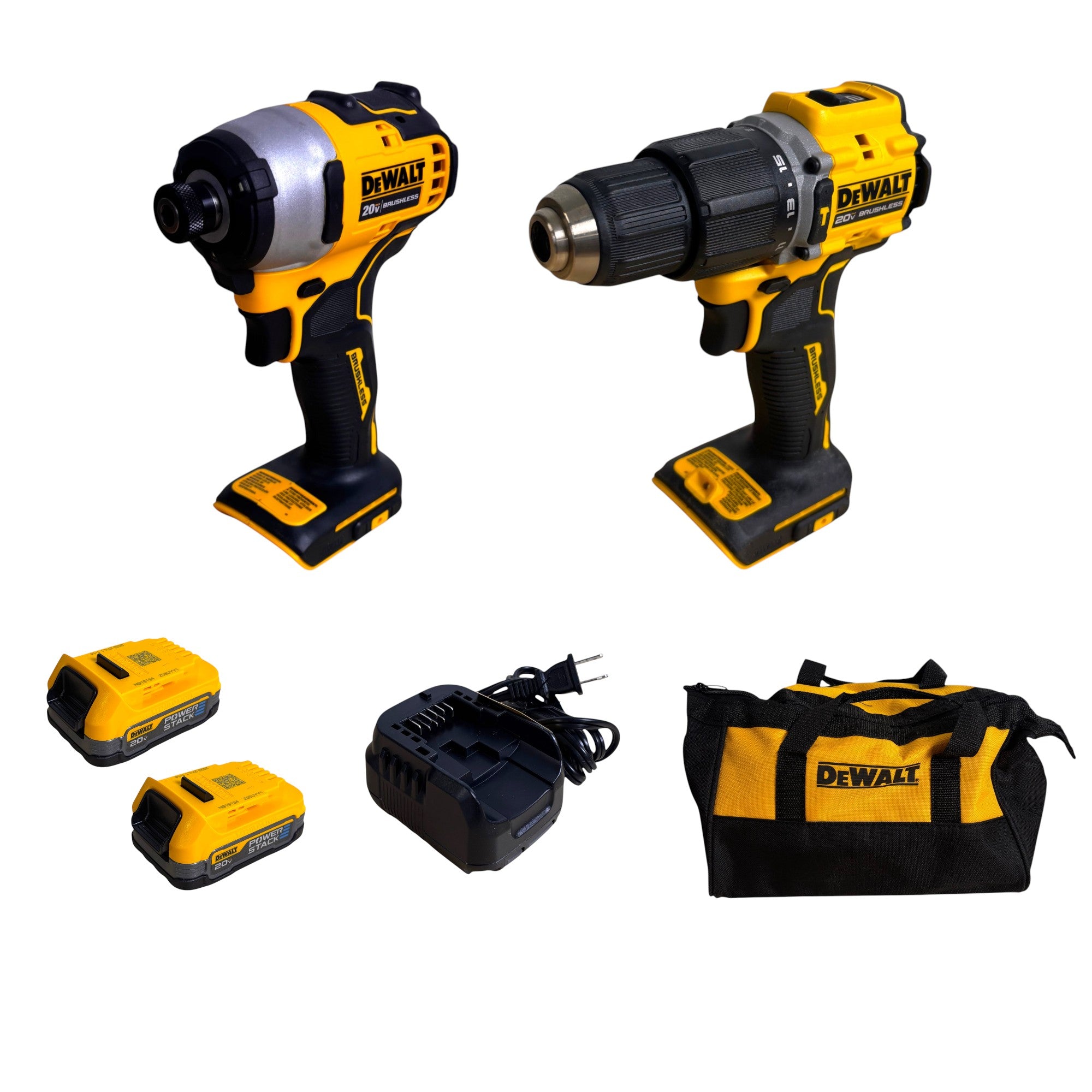 DEWALT (DCK226E2) 20V MAX Lithium-Ion Cordless 2-Tool Combo Kit with (2) POWERSTACK 1.7Ah Batteries and Charger