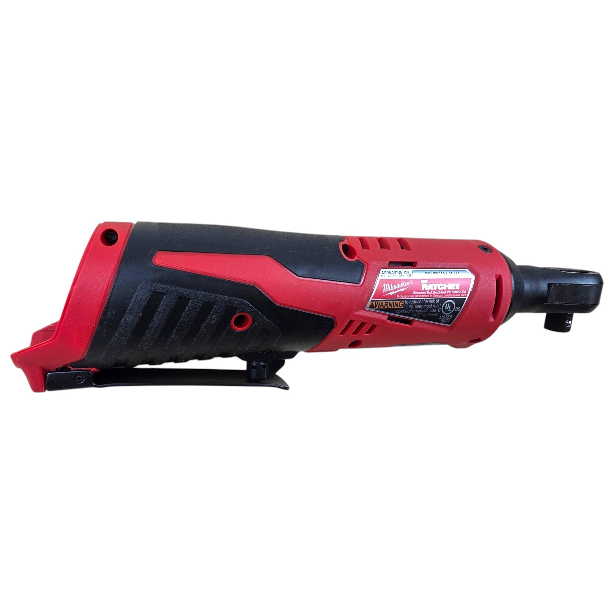 Milwaukee (2457-20) M12 12V Lithium-Ion Cordless 3/8 in. Ratchet - genuine, brand new in secure, non-retail packaging